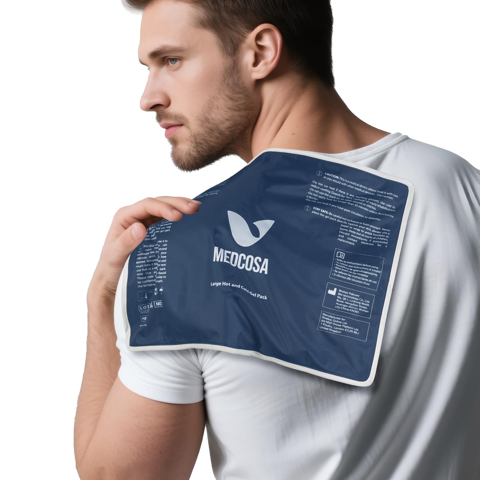 Medcosa Large Gel Ice Pack | Flexible Hot or Cold Pack | Reusable Cold Packs for Injuries, Knee, Back, and Shoulder Pain Relief, Inflammation, Post-Op and More