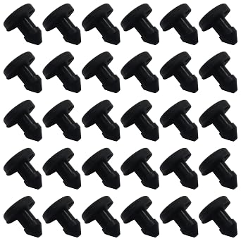 30 Pcs 4 mm Silicone Plugs Waterproof Stoppers, Black Round Rubber Plugs for Round Holes
