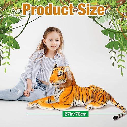 Miniatura 2 de Syhood Tigre grande de peluche de tigre gigante de 27 pulgadas, adecuado para regalos de cumpleaños