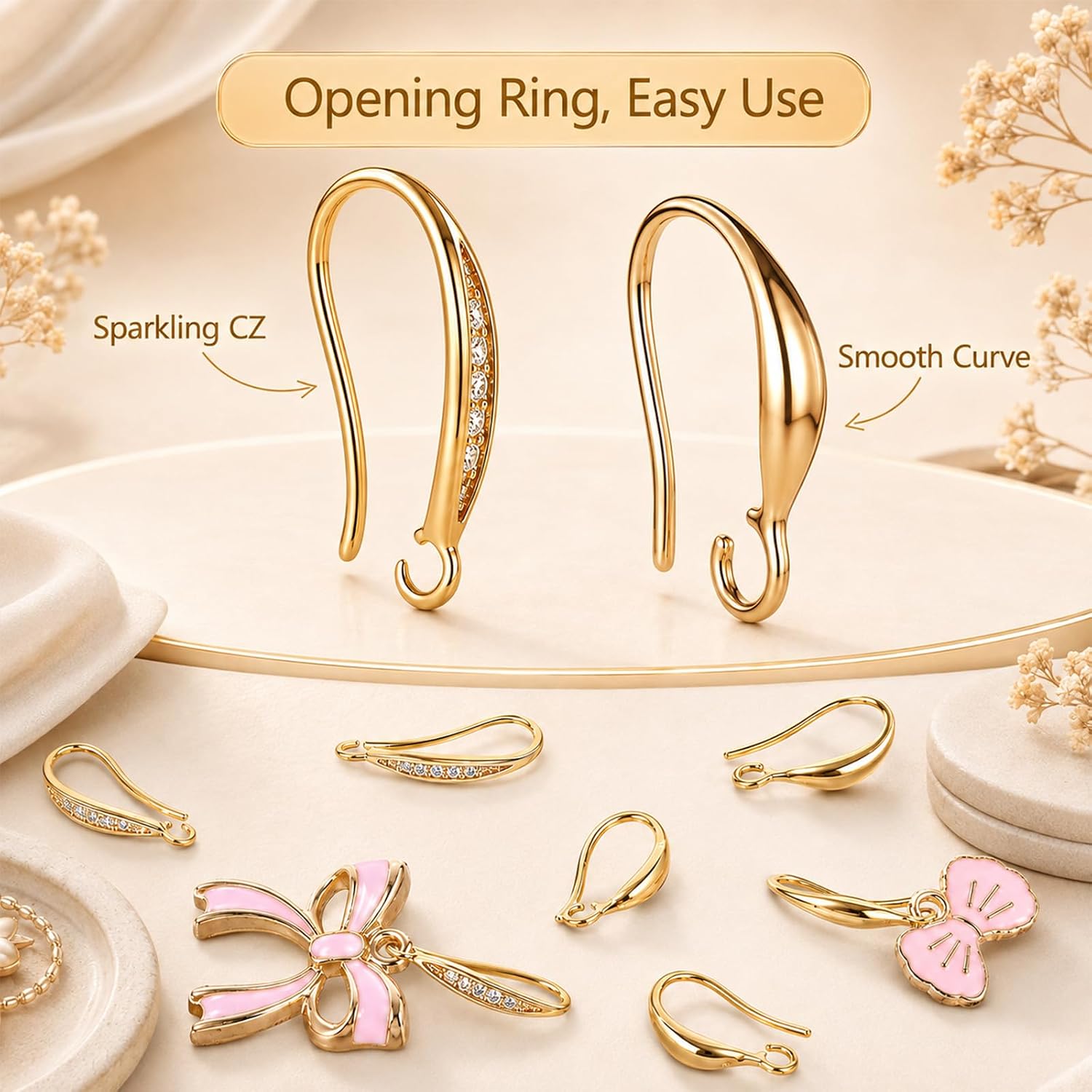Gold Plated Earring Hooks, Earring Hooks for Jewelry Making DIY Findings image 4