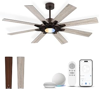 60" Smart Ceiling Fan with Light, Alexa, 8 Plywood Blades, ORB