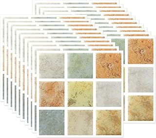 20PCS Mosaic Style Decorative Tile Stickers, Self Adhesive Wallpaper Wat...