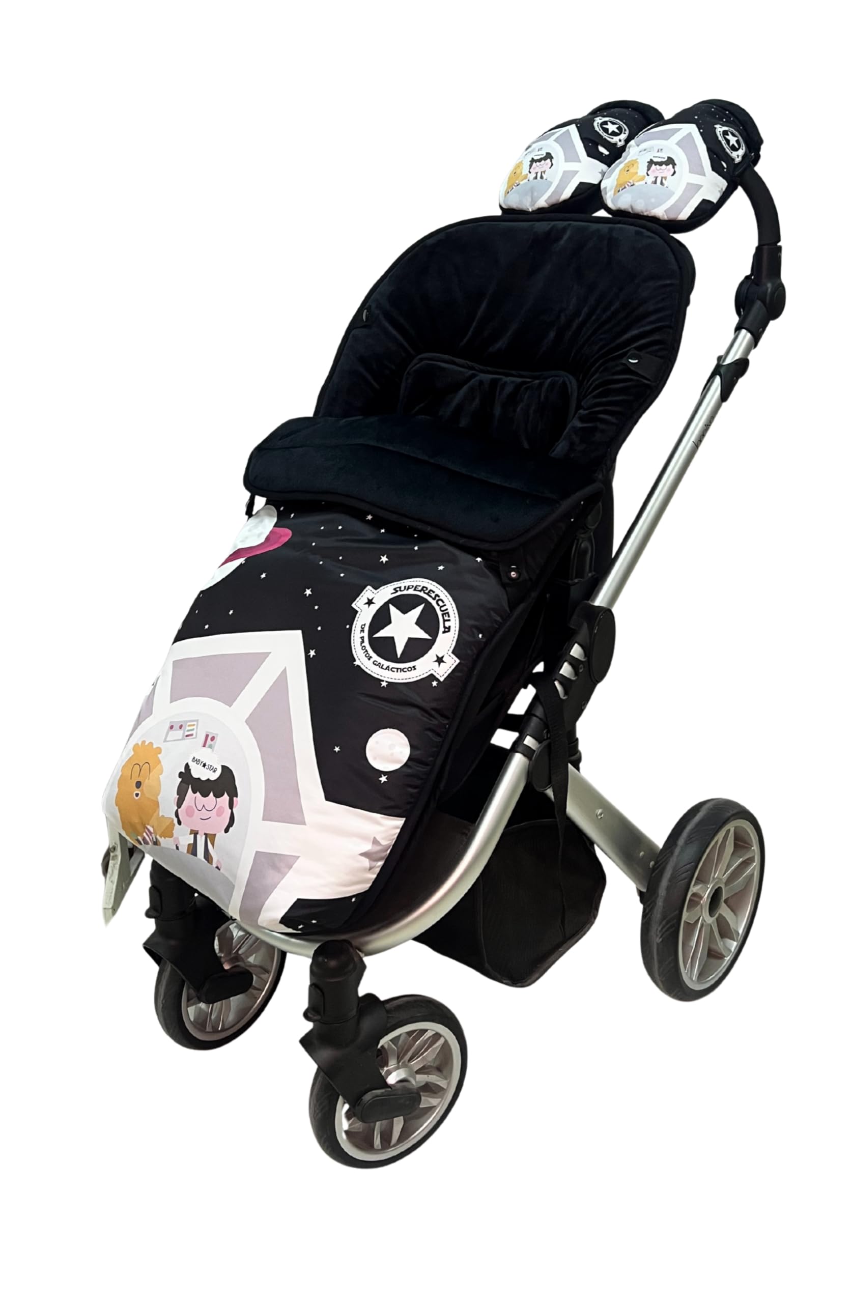 Conjunto de saco más manoplas para silla de paseo universal, saco bebe invierno más manoplas con polar extrasuave, saco carro bebé impermeable, desmontable, doble apertura, resistente hasta -15 grados