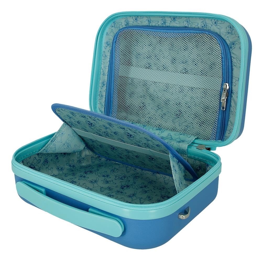 Joumma Disney Travelling with Stitch Nececer adaptowalny niebieski 29 x 21 x 15 cm twardy ABS 9,14 l 2,8 kg, niebieski, jeden rozmiar, krawat, możliwość dopasowania, NIEBIESKI, Jeden rozmiar, Nececer