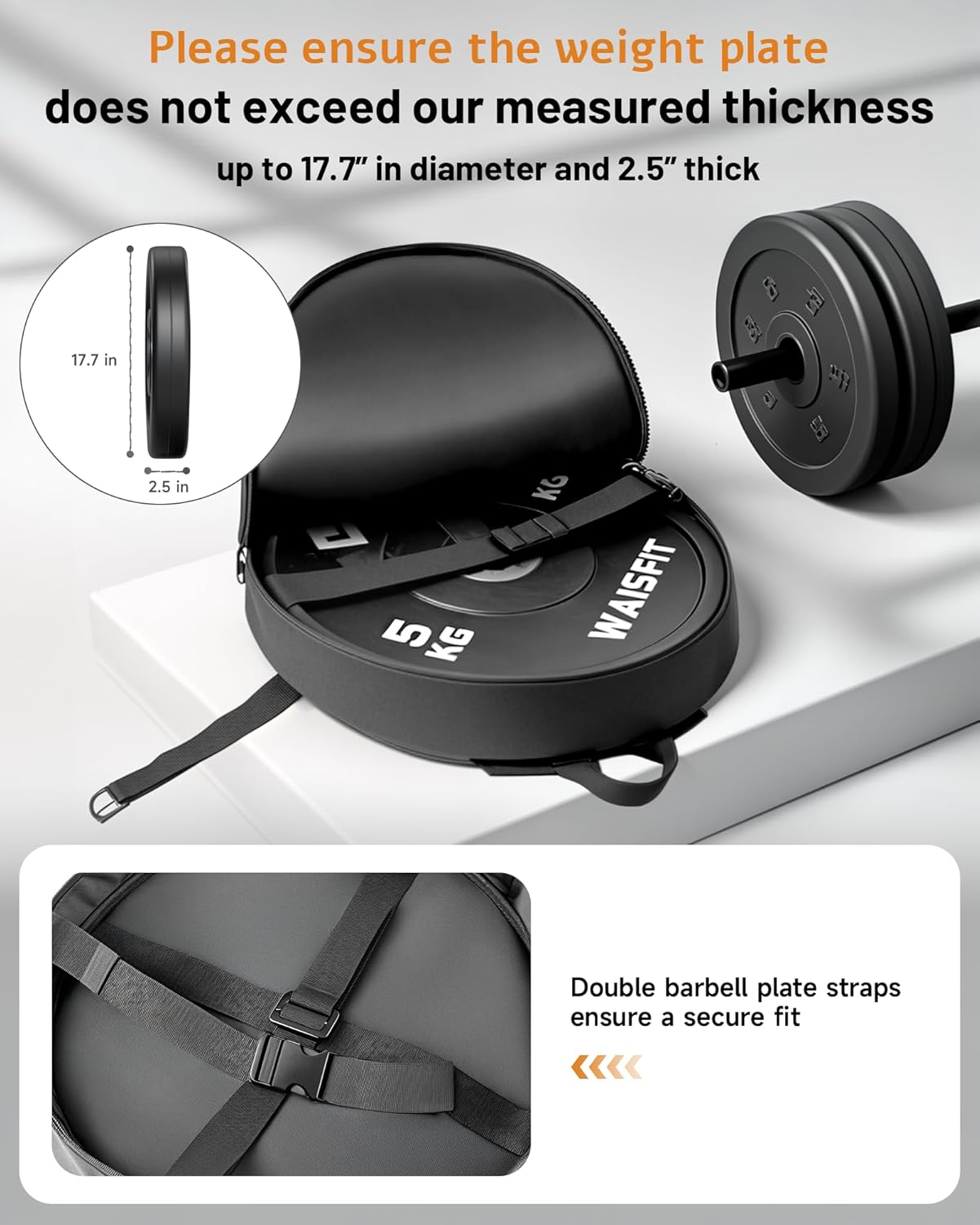 Barbell Weighted Backpack for Men Women, Rucking Backpack for Squats Push-ups with Secure Strap