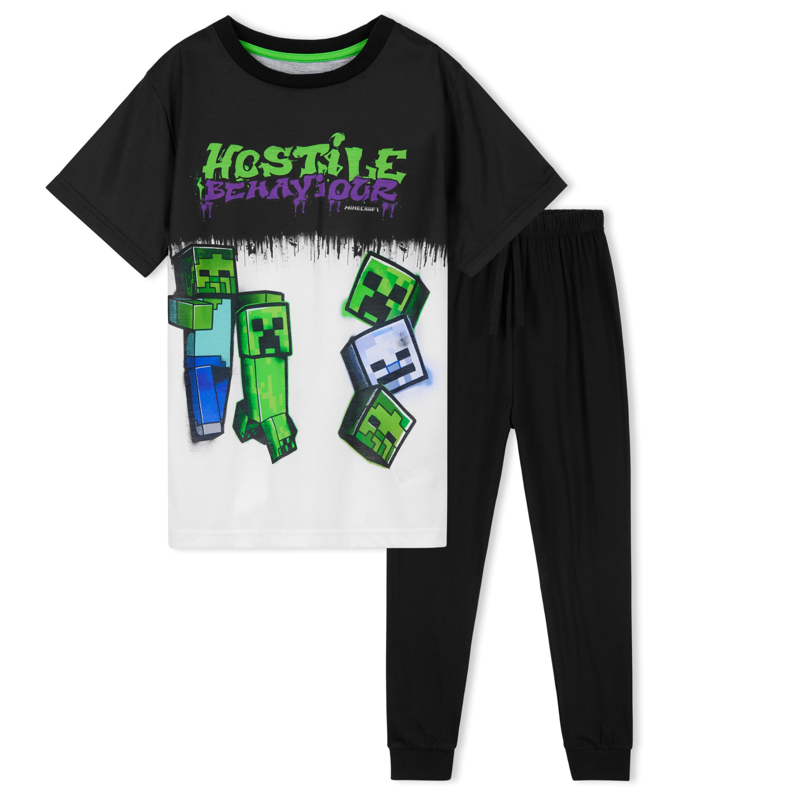 MINECRAFT Pigiama Bambino - Pigiama Ragazzo in Cotone a Maniche Lunghe 5-14 Anni Gadget Regali per Gamer