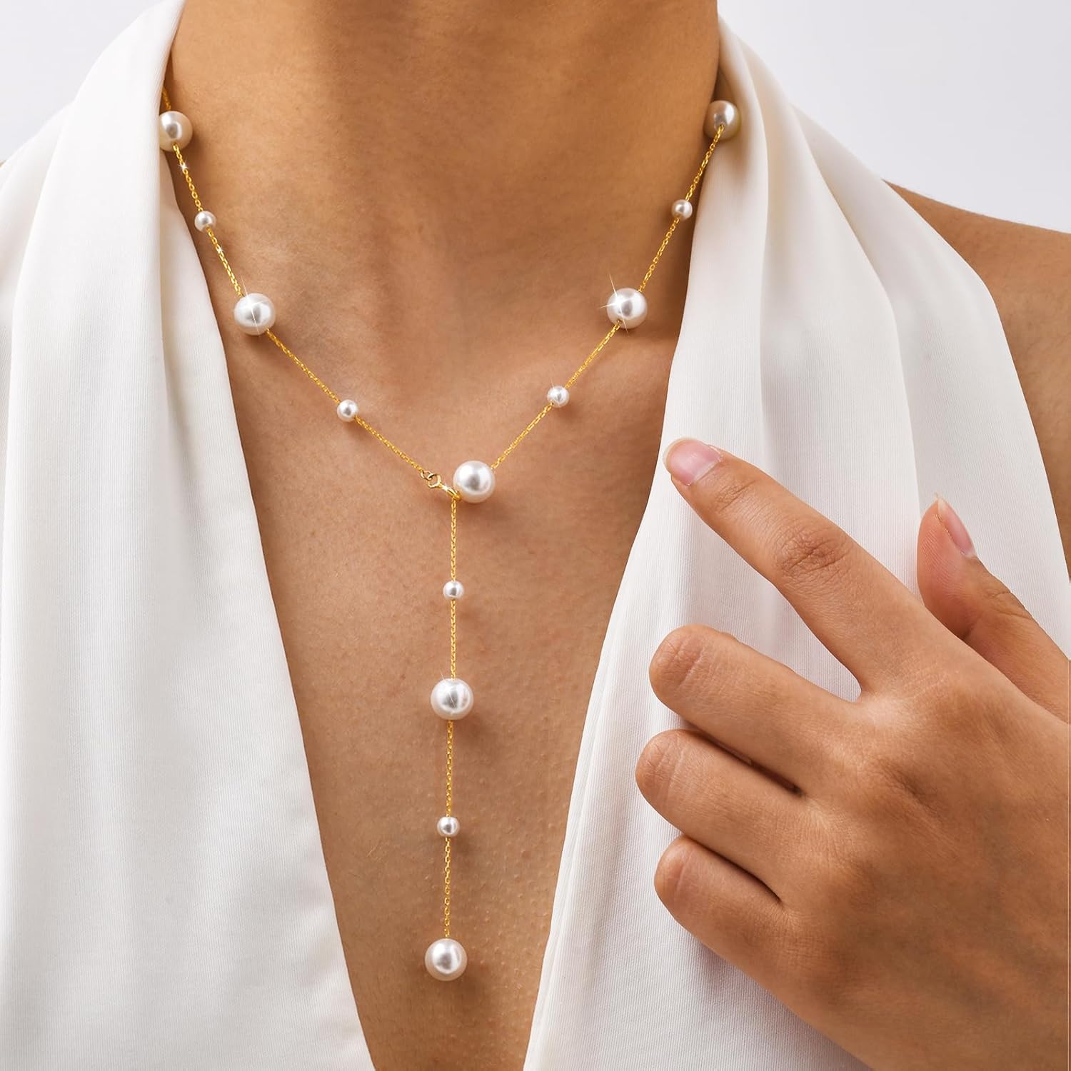 Pearl Necklace for Women 925 Sterling Silver Single Pearl Jewelry with Shell Pearl Pendant - Dainty Choker Necklace Suitable for Anniversary, Wedding, Birthday Gifts - Image 7