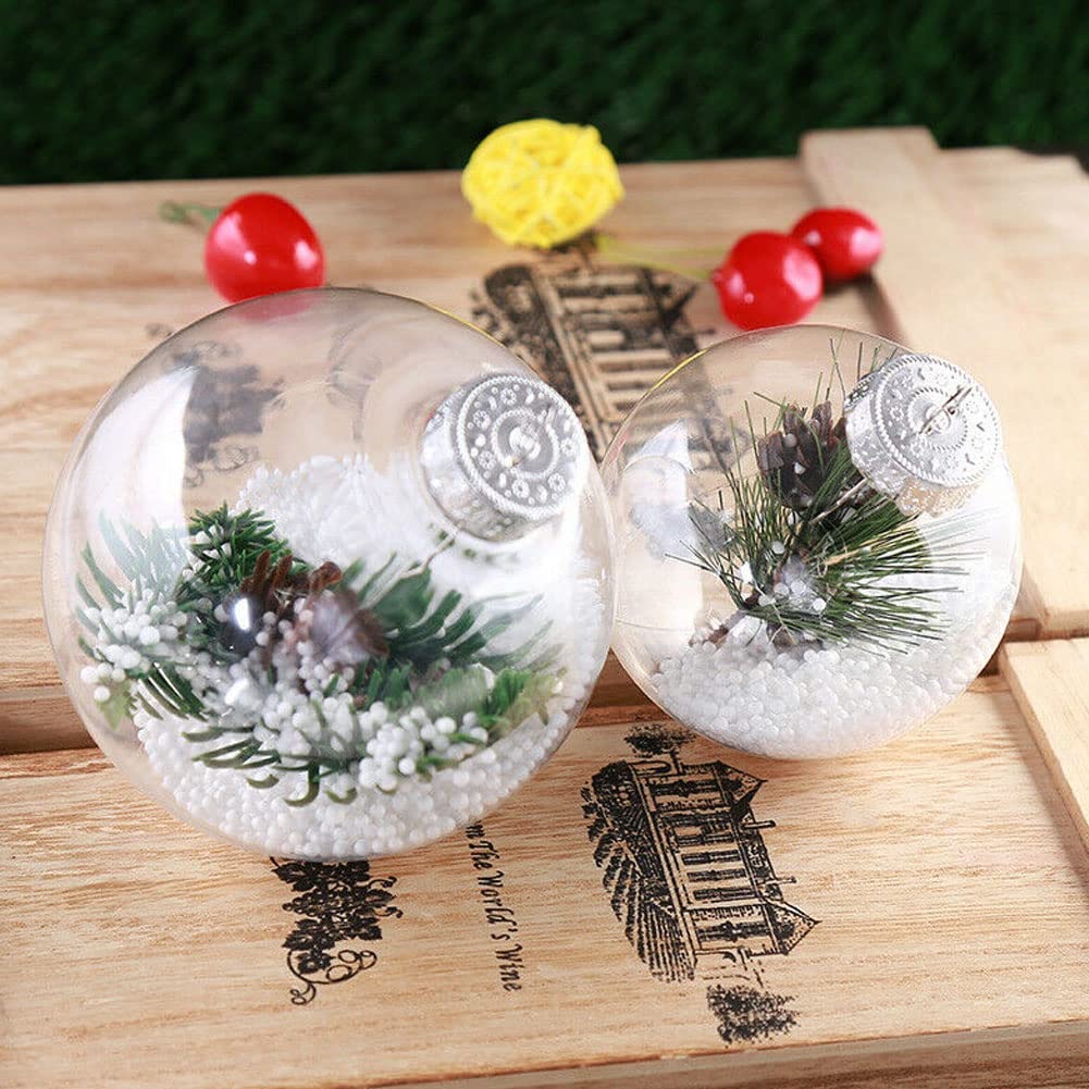 Boules Sapin Personnalisables 20 Boules Noël Transparentes 8cm à Remplir - Décoration DIY Boule A Remplir