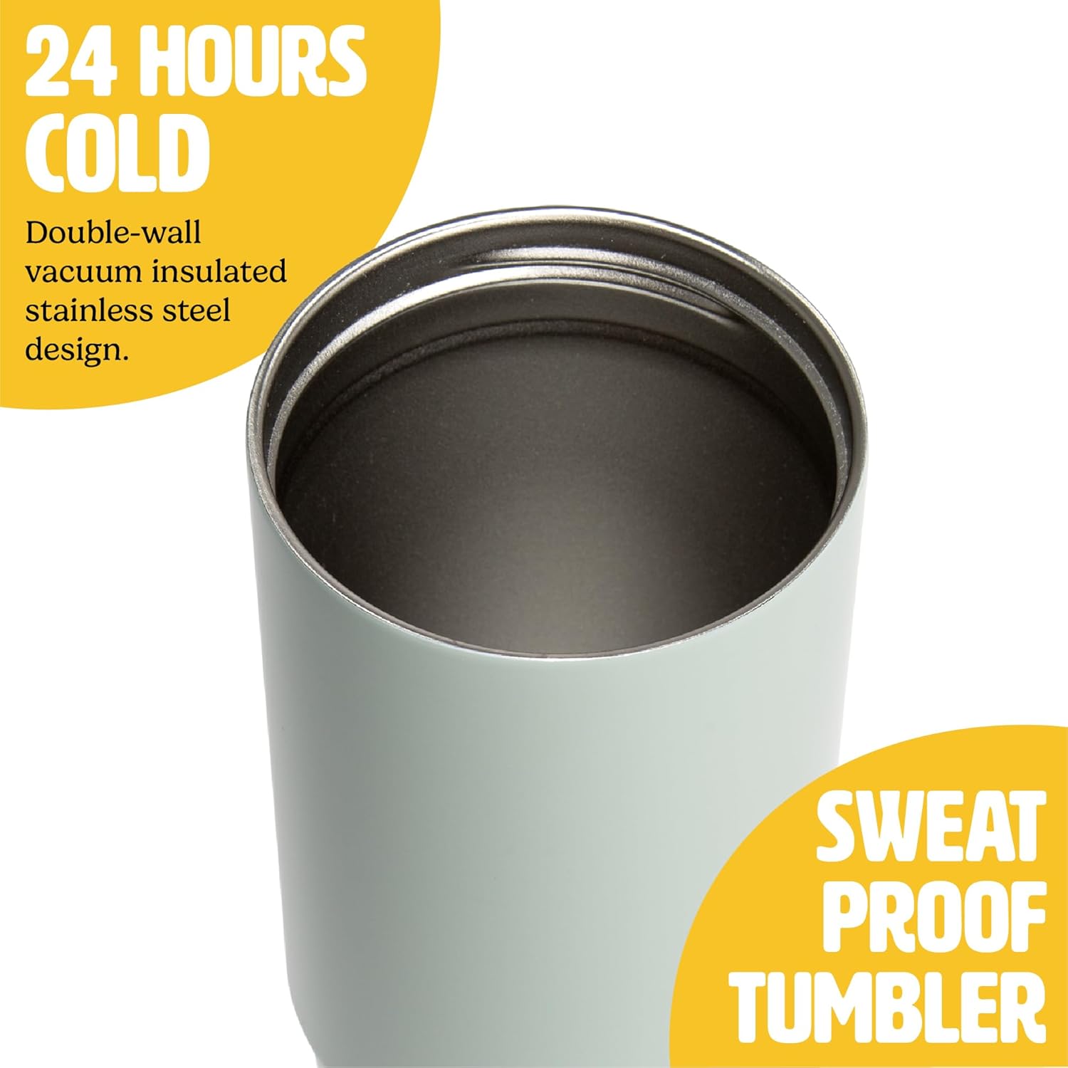 Tasty 30oz Insulated Travel Tumbler, Leak-Proof Water Bottle, Double-Wall Stainless Steel Flask with Flip Straw Lid,Cup Holder Compatible with Easy Carry Handle, Aqua - Image 5