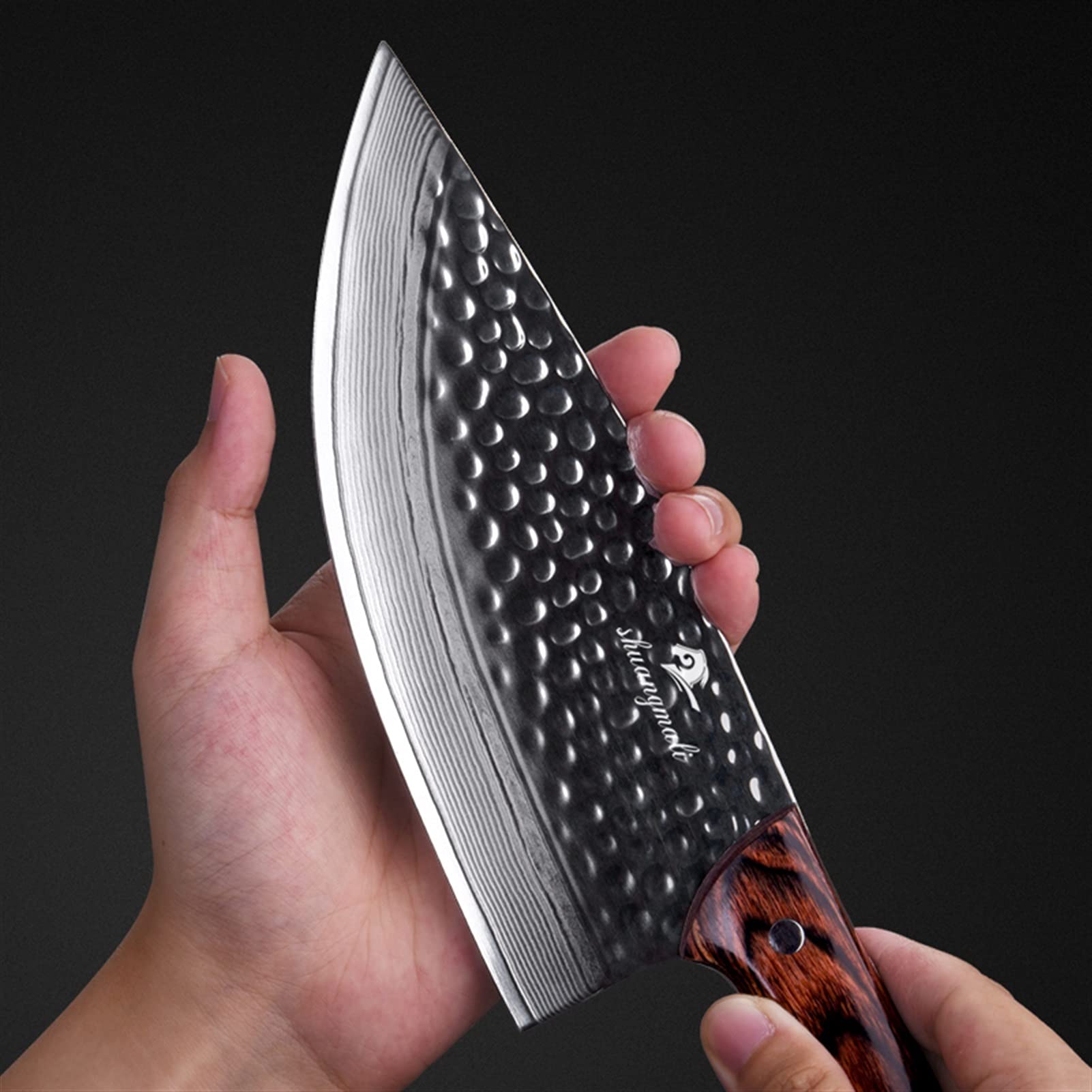 8-Zoll-Klebermesser Damaskus-Stahlküche Chefmesser-scharfer Fräser-Fleisch-Metzger-Schneidmesser mit Holzgriff Küchenmesser (Color : Cleaver Knife, Kitchen Knife Size : 8 inch)