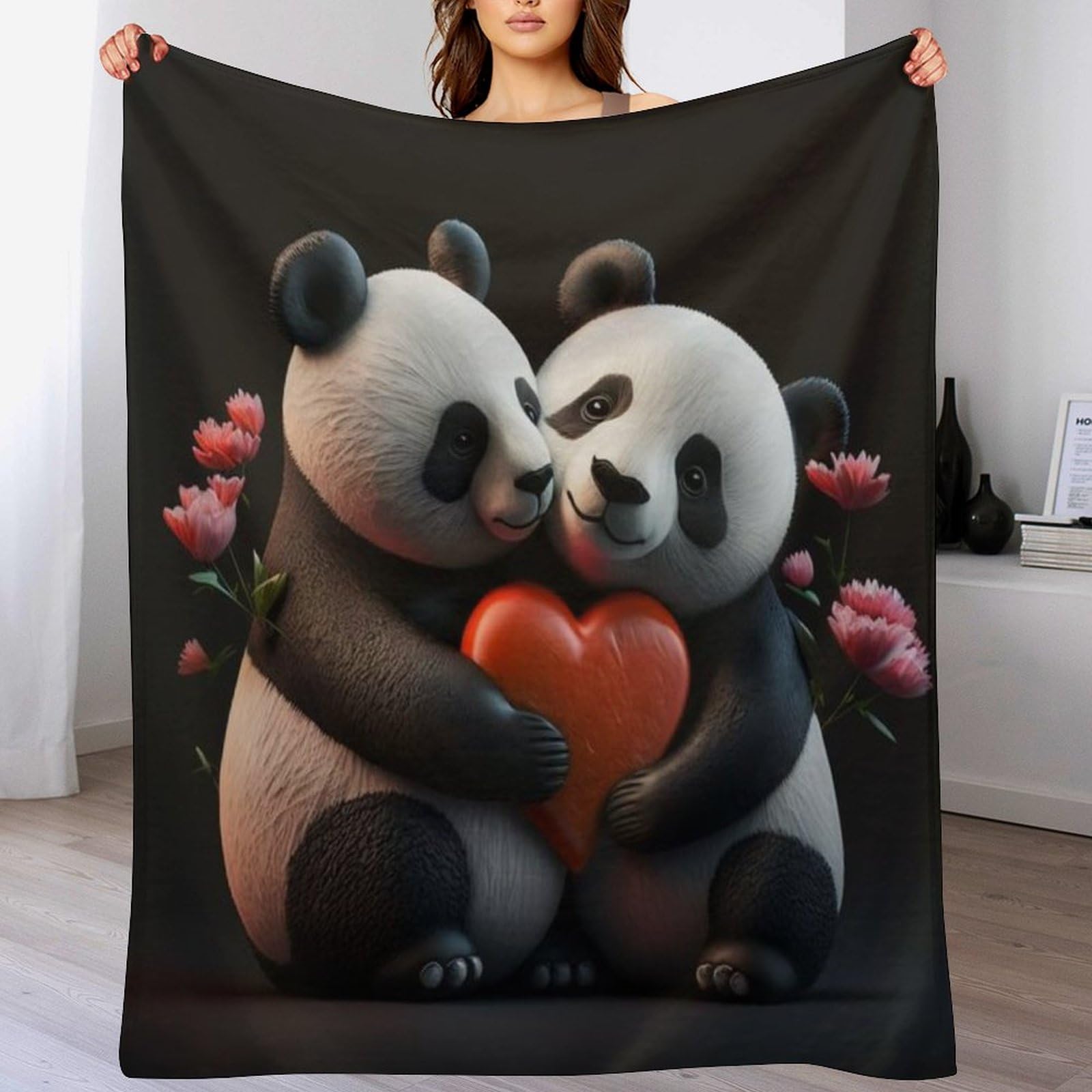 Manta de panda de franela extrasuave de 180x200 cm el regalo útil y original
