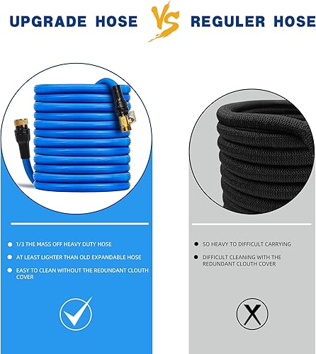 Miniatura 5 de Manguera de jardín expandible de 100 pies, manguera de agua flexible 2024, núcleo de látex patentado de 3 capas con conectores de latón macizo
