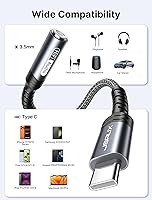Vista 5 de JSAUX Adaptador USB C a conector de audífonos hembra de 6/64" (3.5 mm) para audio auxiliar, compatible con Samsung Galaxy S23, S23+, S23 Ultra, S22