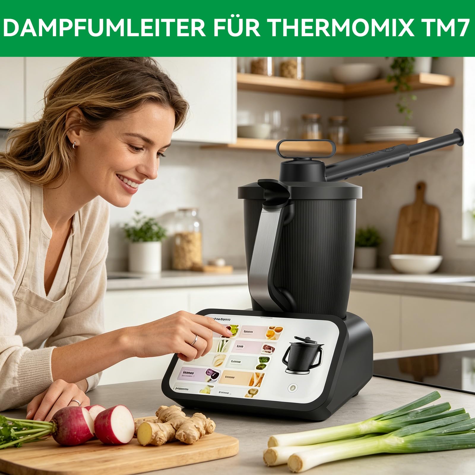 Deviatore Di Vapore Per Bimby TM7, Deviatore Di Vapore Per Proteggere I Pensili Della Cucina, Girevole A 360°, Extra Lungo, Accessorio Per Bimby TM7 Privo Di BPA, Lavabile In Lavastoviglie
