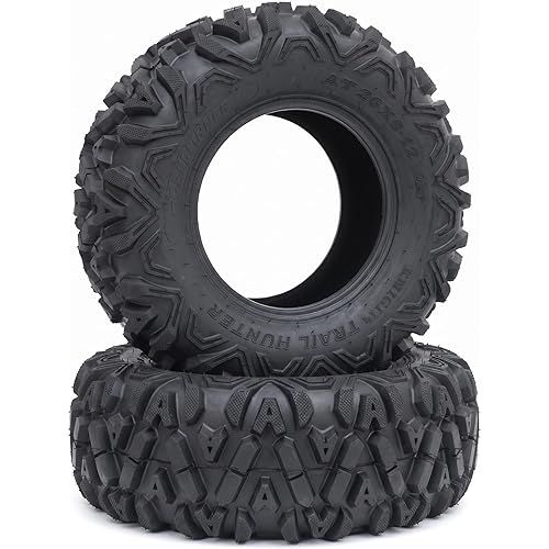 27X10-12 Heavy Duty ATV All Terrain Tubeless Off-Road Tires,6 PR, Directional Grip for Mud Trail Sand, Set of 2