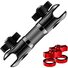 Tackform 5" Long 20mm Ball and Socket Arm DuraLock 20 Series Carbon Fiber Arm | Dual 20mm Sockets with Optional Anti-Theft Knobs | Black with Red Billet Accent Kit