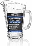 New Star 46144 Polycarbonate Plastic Tapered Style Restaurant Water Pitcher, 60-Ounce, Clear