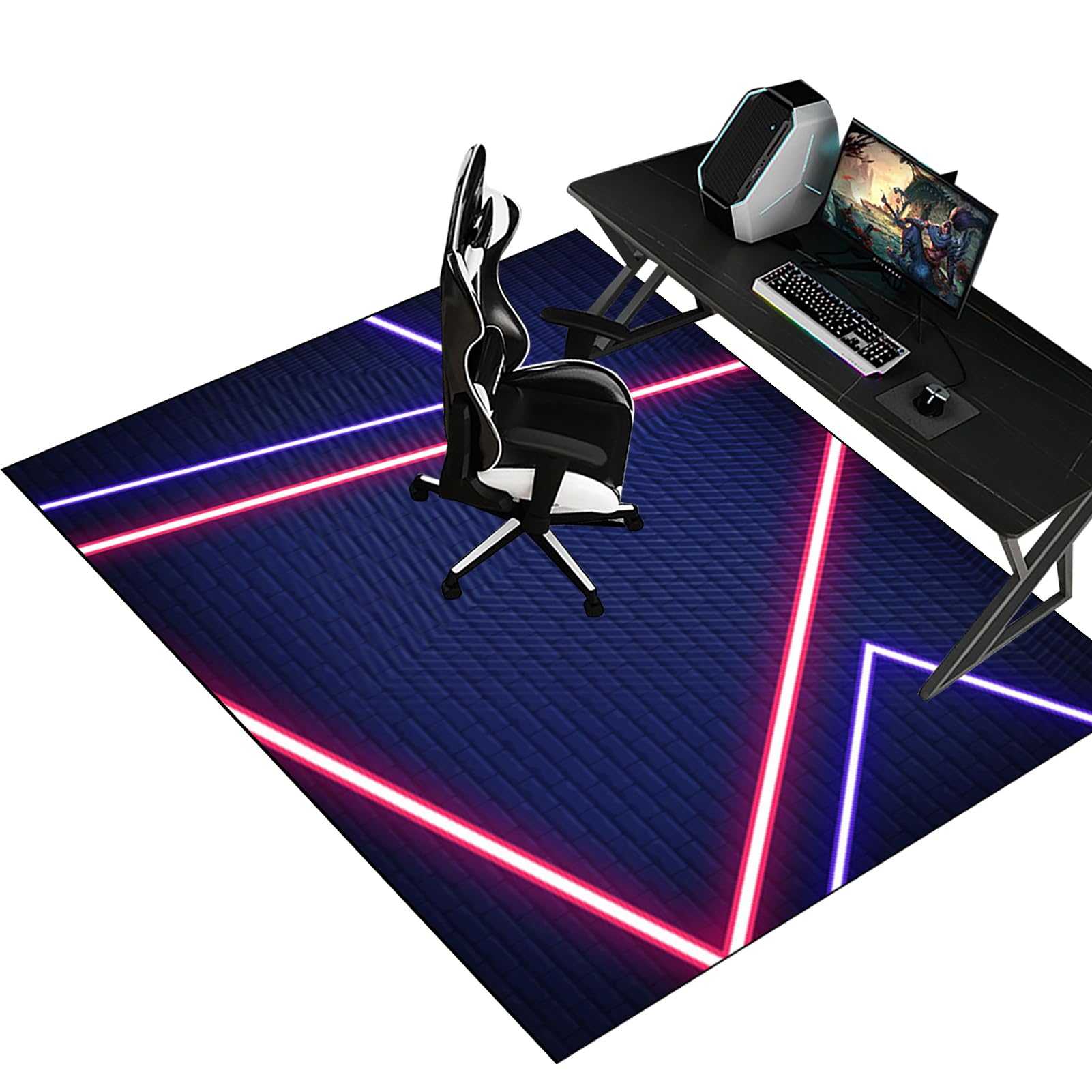 Fzamudng Office Chair Mat for Carpet Floor, Non-slip Carpet Protector Chair Mat 120 x 160 cm, Low-Pile Desk Chair Mat, Carpet Chair Mats, Gaming Chair Mat, Floor Mat for Laminate, Parquet, Tile