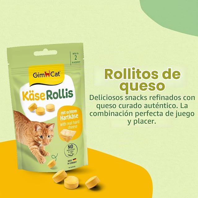 Foto 2 de 8 de GimCat Rollis, comprimidos de queso - Snack para gatos rico en vitaminas con auténtico queso duro