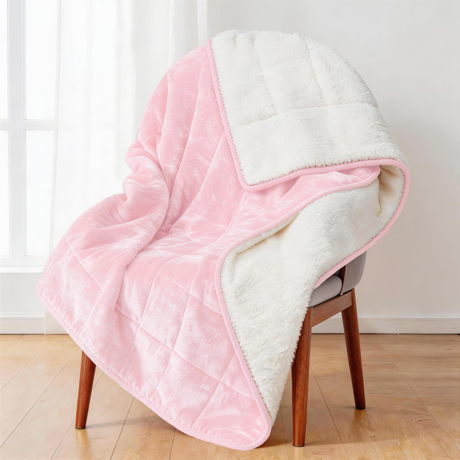 Alomidds Sherpa Weighted Blanket Queen 15 Lbs