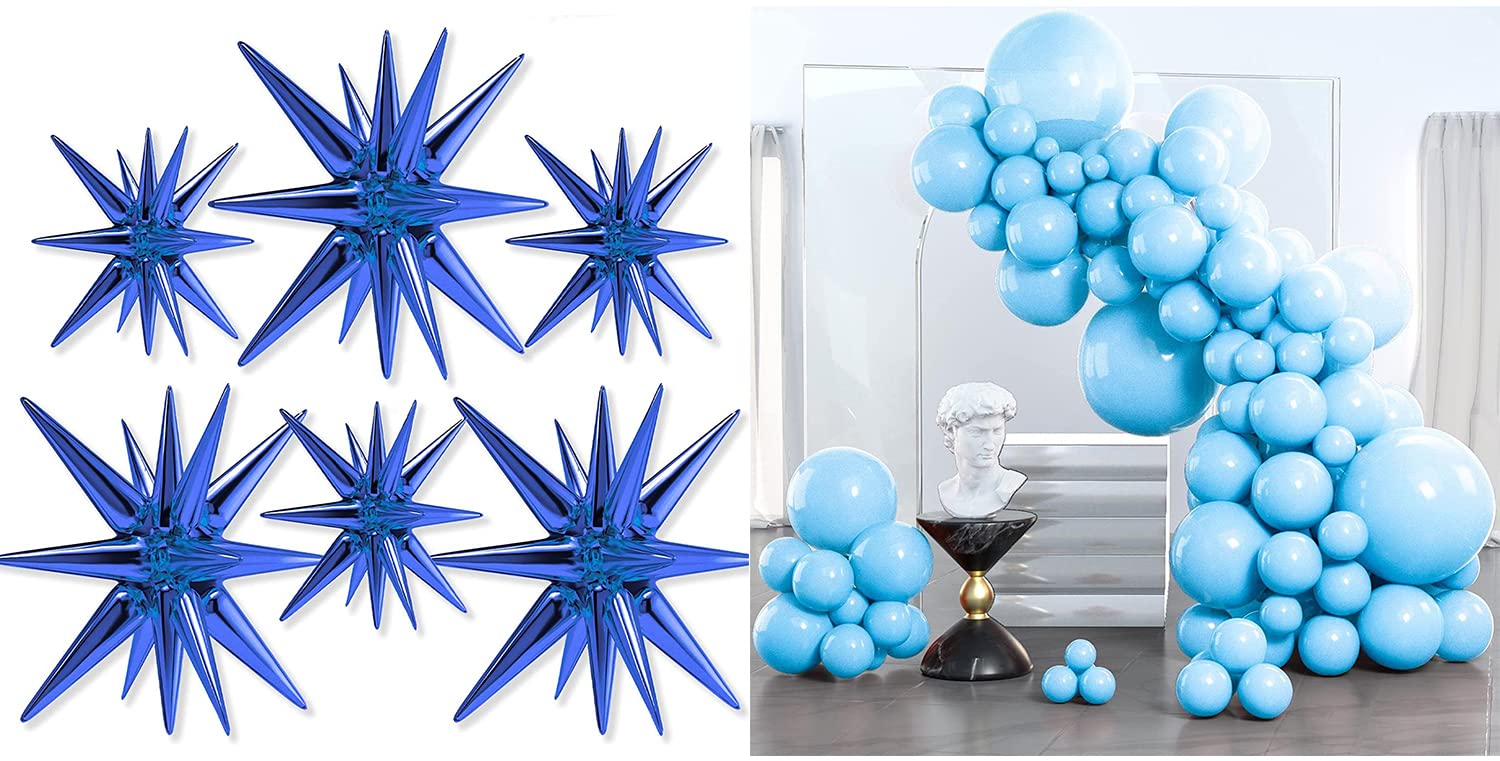 Blue Balloons 85 pcs and Dark Blue Star Balloons 6 pcs