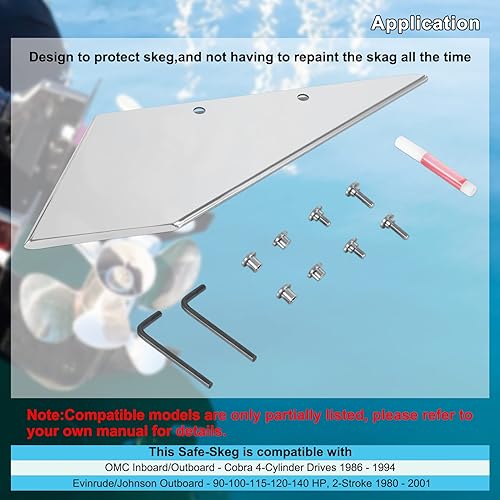 Miniatura 3 de youour 35-SS635 - Protector de barril, repuesto de acero inoxidable de grado marino para Evinrude/Johnson 90-100-115-120-140 HP 2 tiempos 1980-2001,