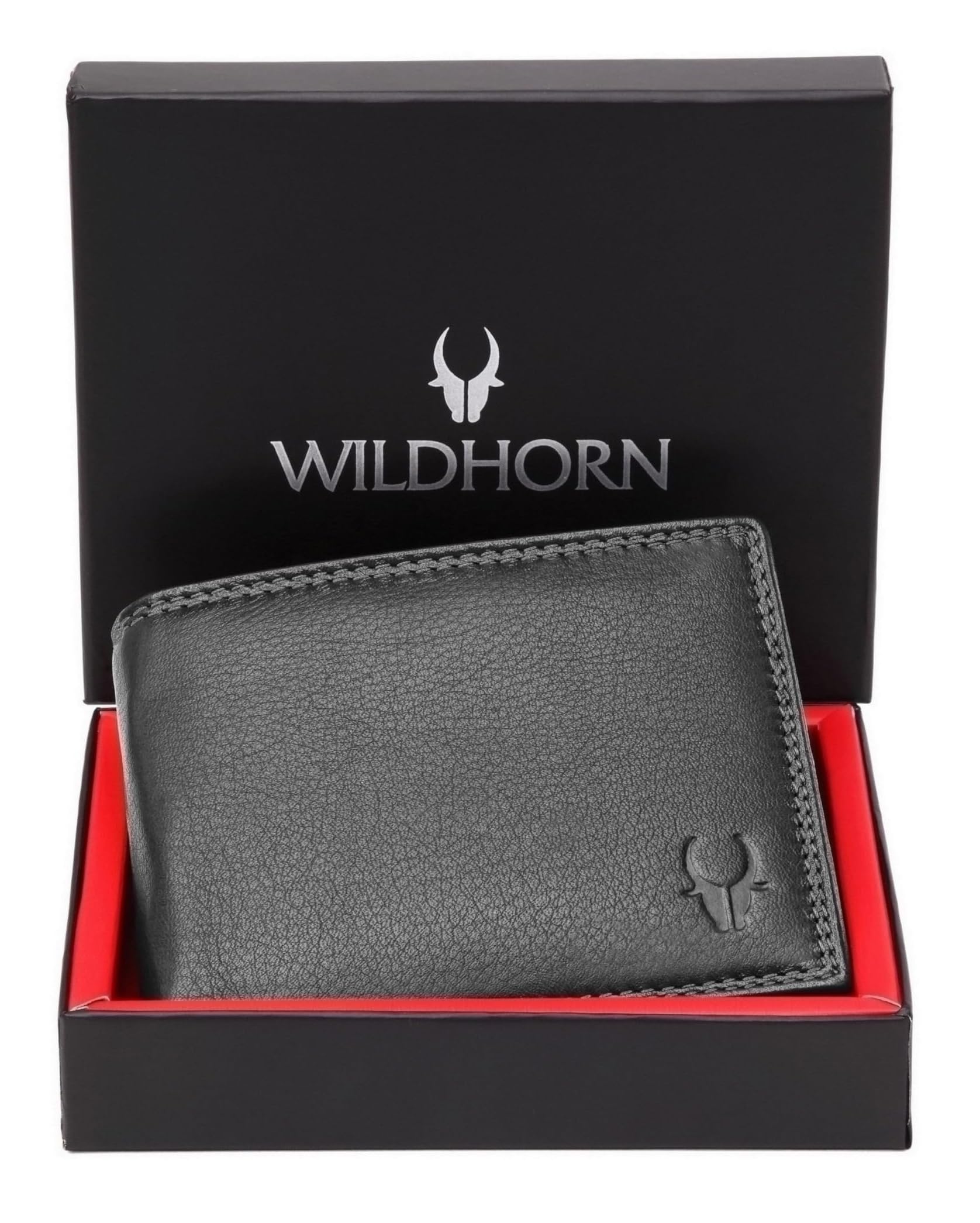 WildHorn Rfid Protected Leather Wallet For Men, Black
