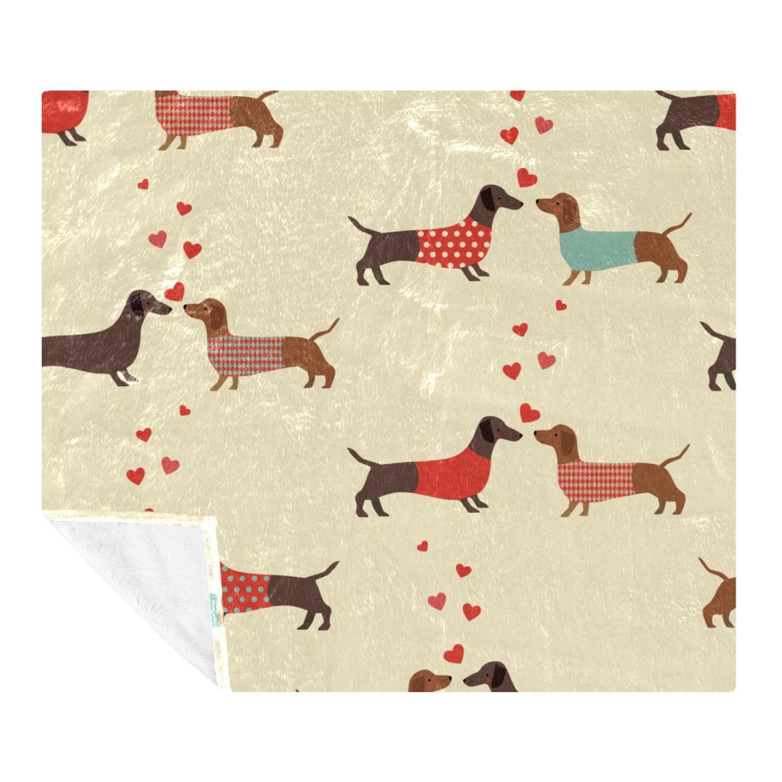 Couverture polaire teckel en microfibre douce et légère 150x200 cm pour canapé