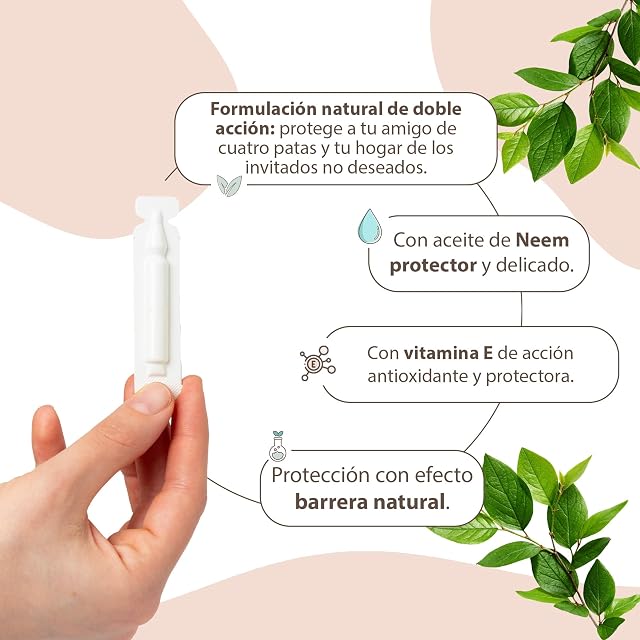 Foto 3 de 7 de amusi Ampollas Protectoras de Aceite de Neem para Perros - 5 Ampollas de 1 ml - Antiinsectos Antipulgas