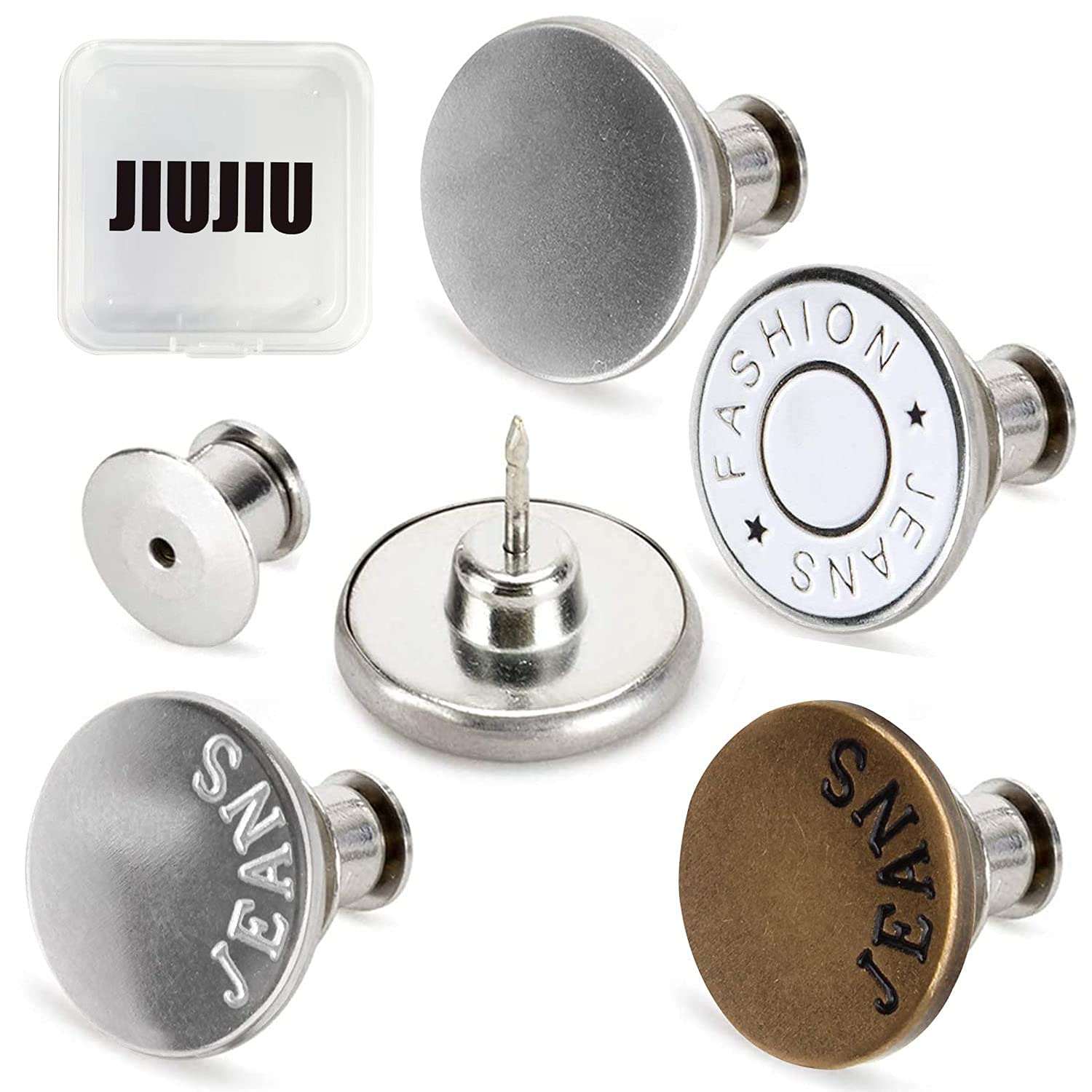 JIUJIU Button pins for Jeans, No Sew 