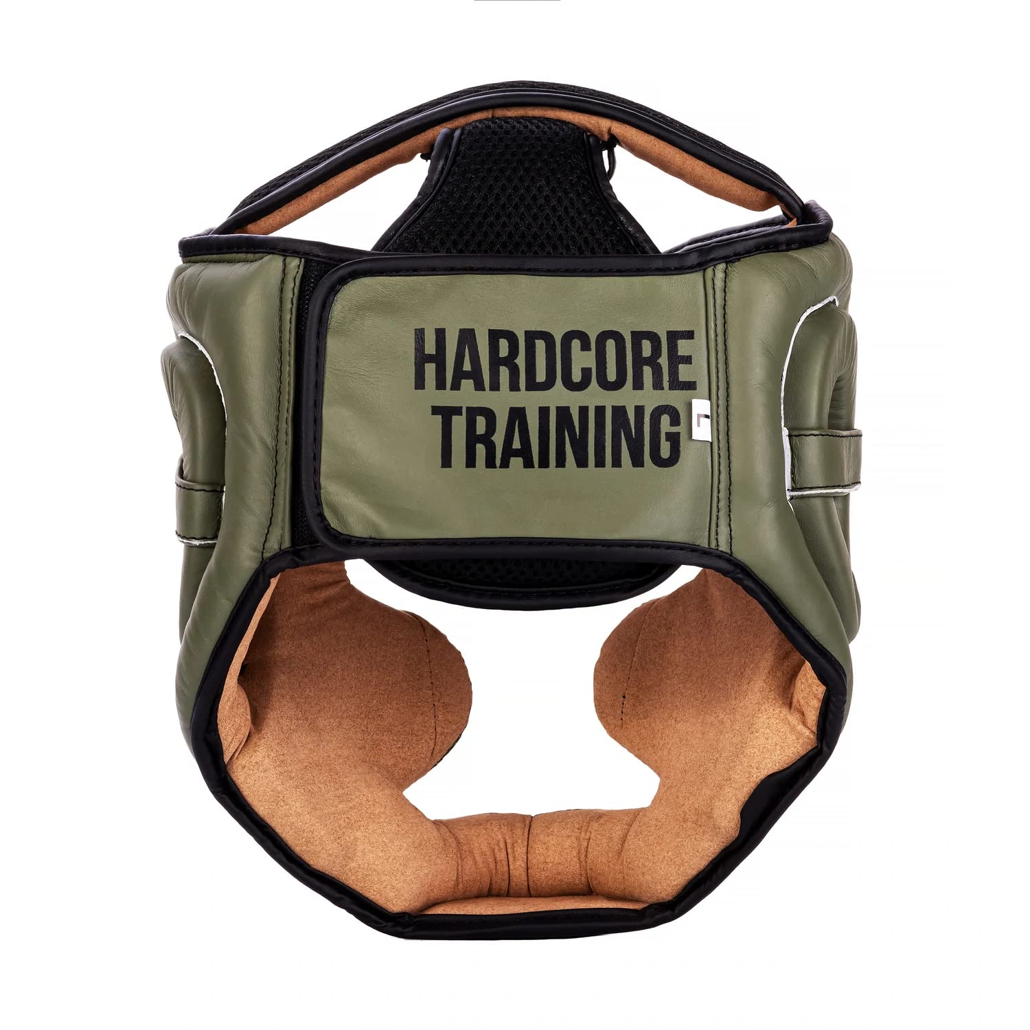 Hardcore Training MMA Headgear Classic Khaki Nero Caschetto Boxe Protezione Per Testa Pelle MMA Muay Thai Kickboxing Sparring Taekwondo Karate