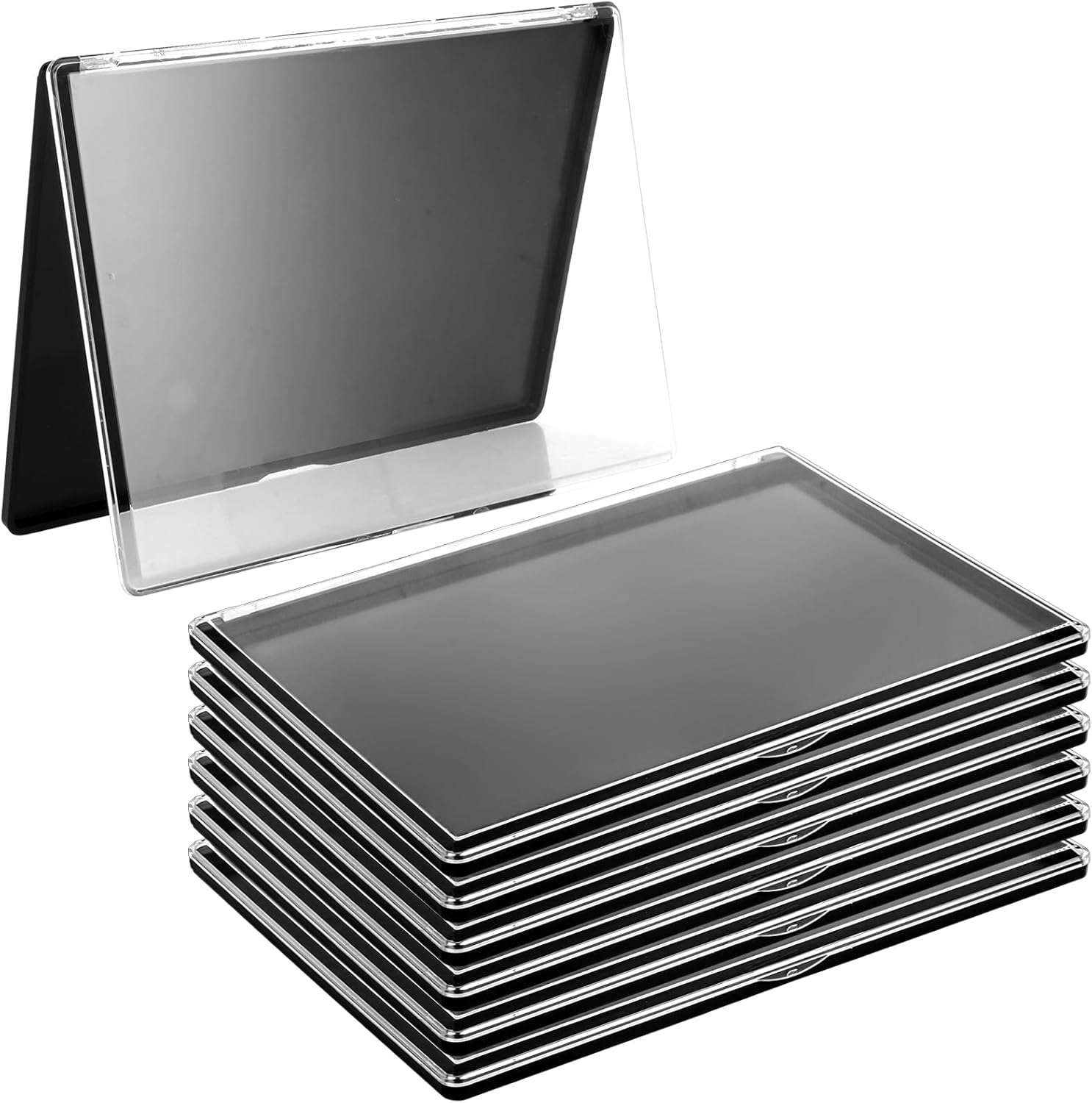 LANIAKEA 6PCS Large Magnetic Makeup Palette with Clear Top 9.25'' x6.57'' Empty Eyeshadow Pan Dispensing Storage Box for DIY Cosmetics Eyeshadow Blush Powder