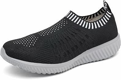 konhill Women's Casual Walking Shoes Breathable Mesh Work Slip-on Sneakers