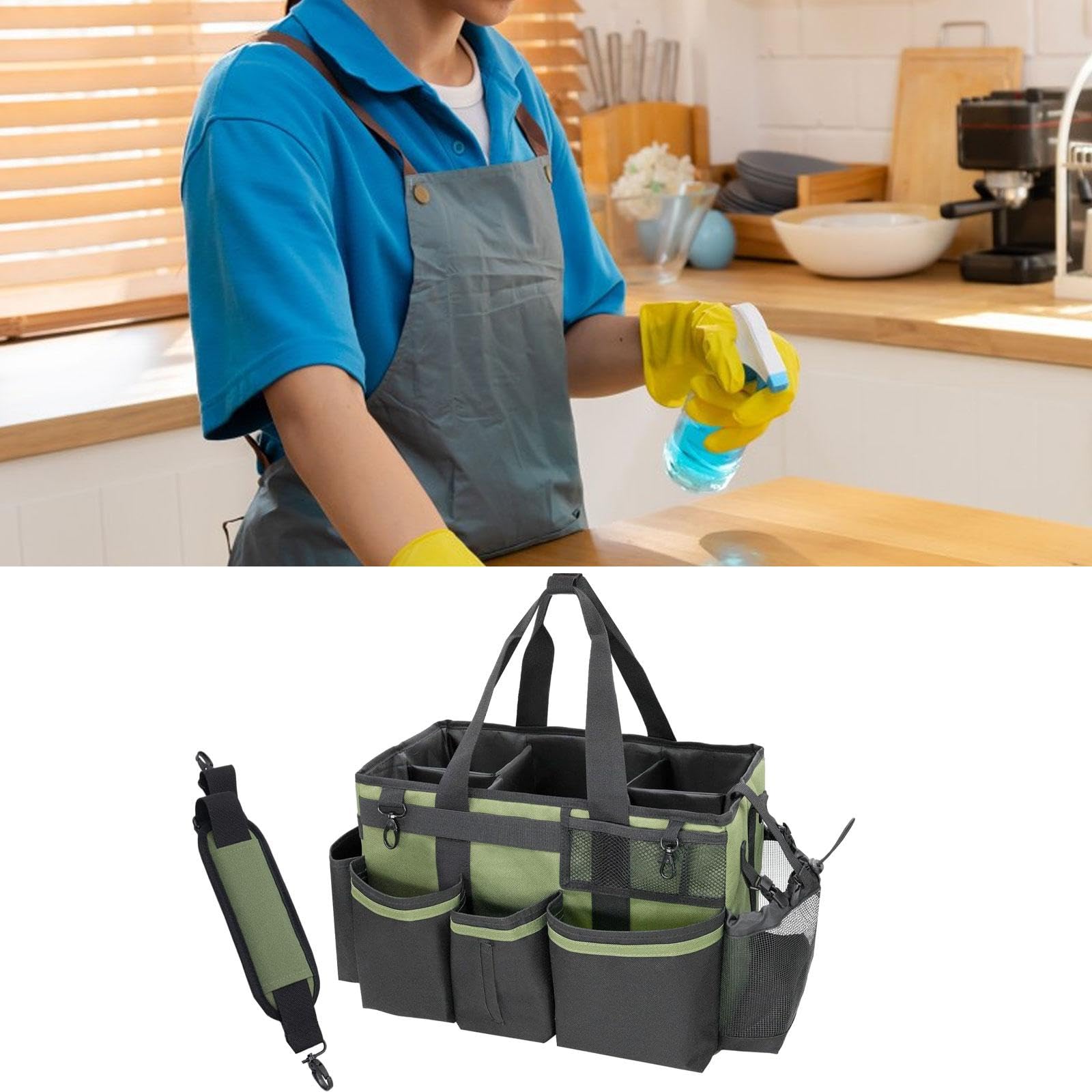 Caja de Almacenamiento de Productos de Limpieza, Organizador de Productos de Limpieza, Múltiples Bolsillos, Bolsa de Almacenamiento