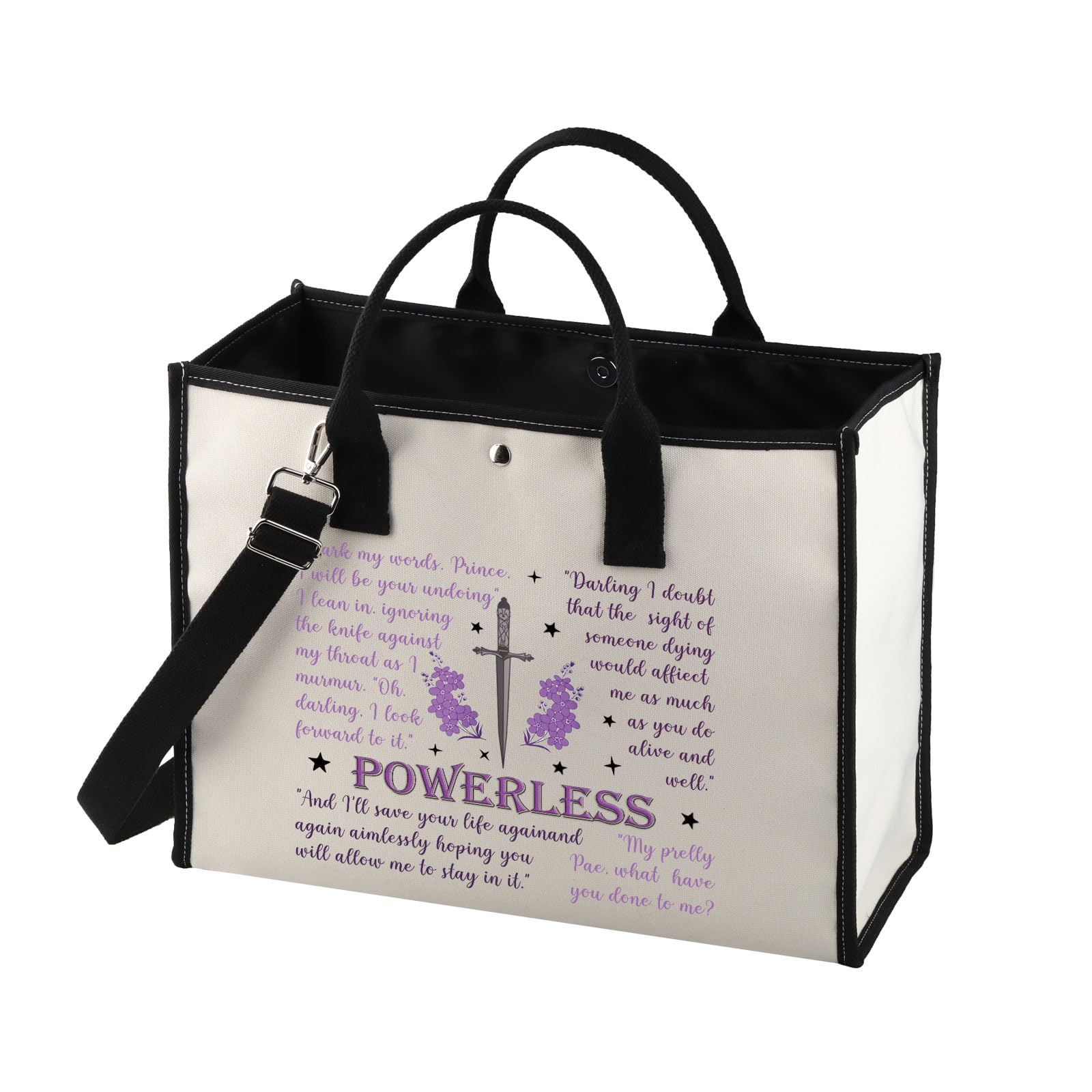 MNIGIU Powerless Book Inspired Gift Special Edition B-ook Gift P-owerless Tote Bag P-owerless Lovers Gi-ft For Bo-ok Nerds