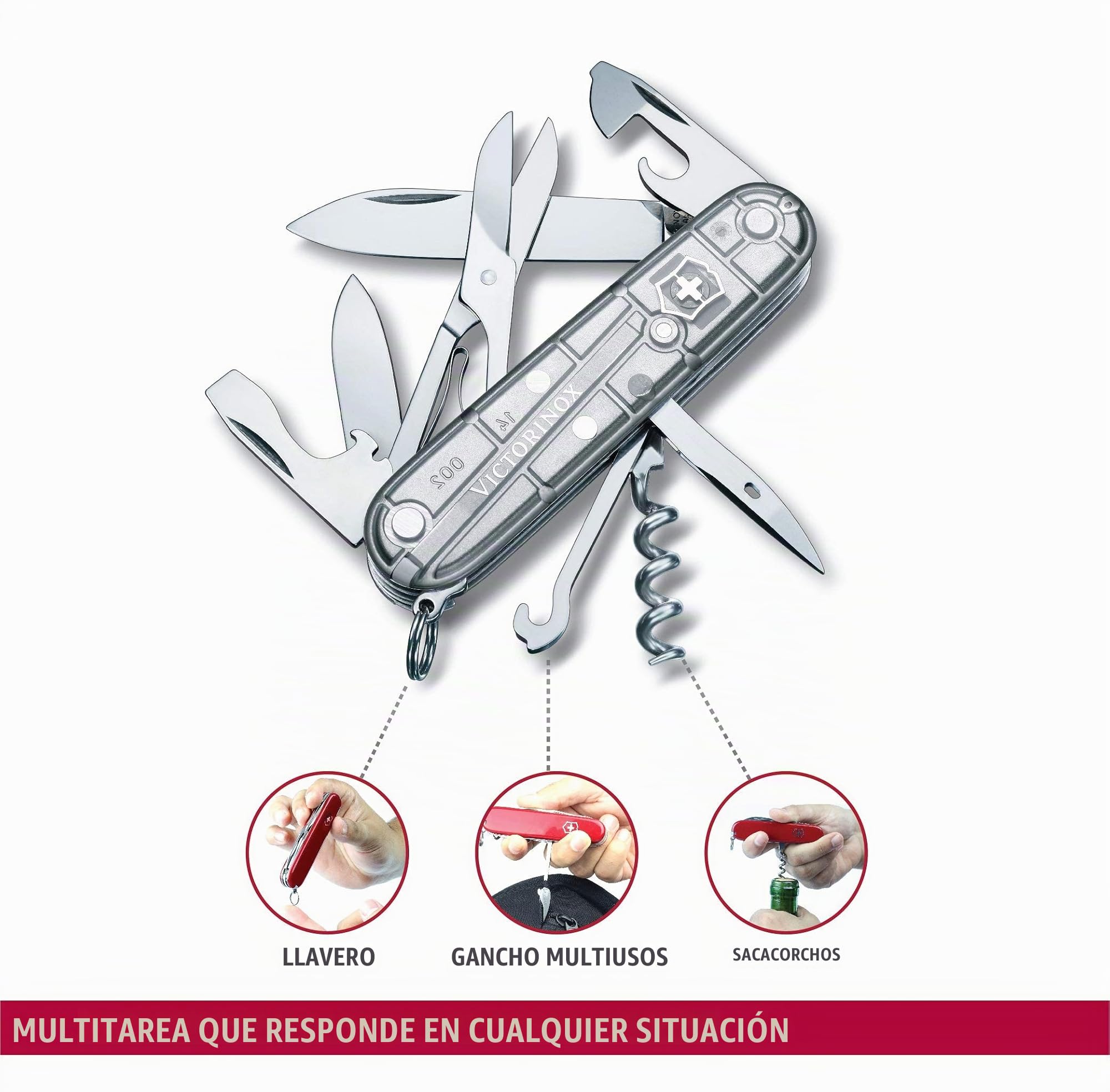 Victorinox Navaja Escalador (14 Funciones, Gran Hoja, Destapador) 91mm