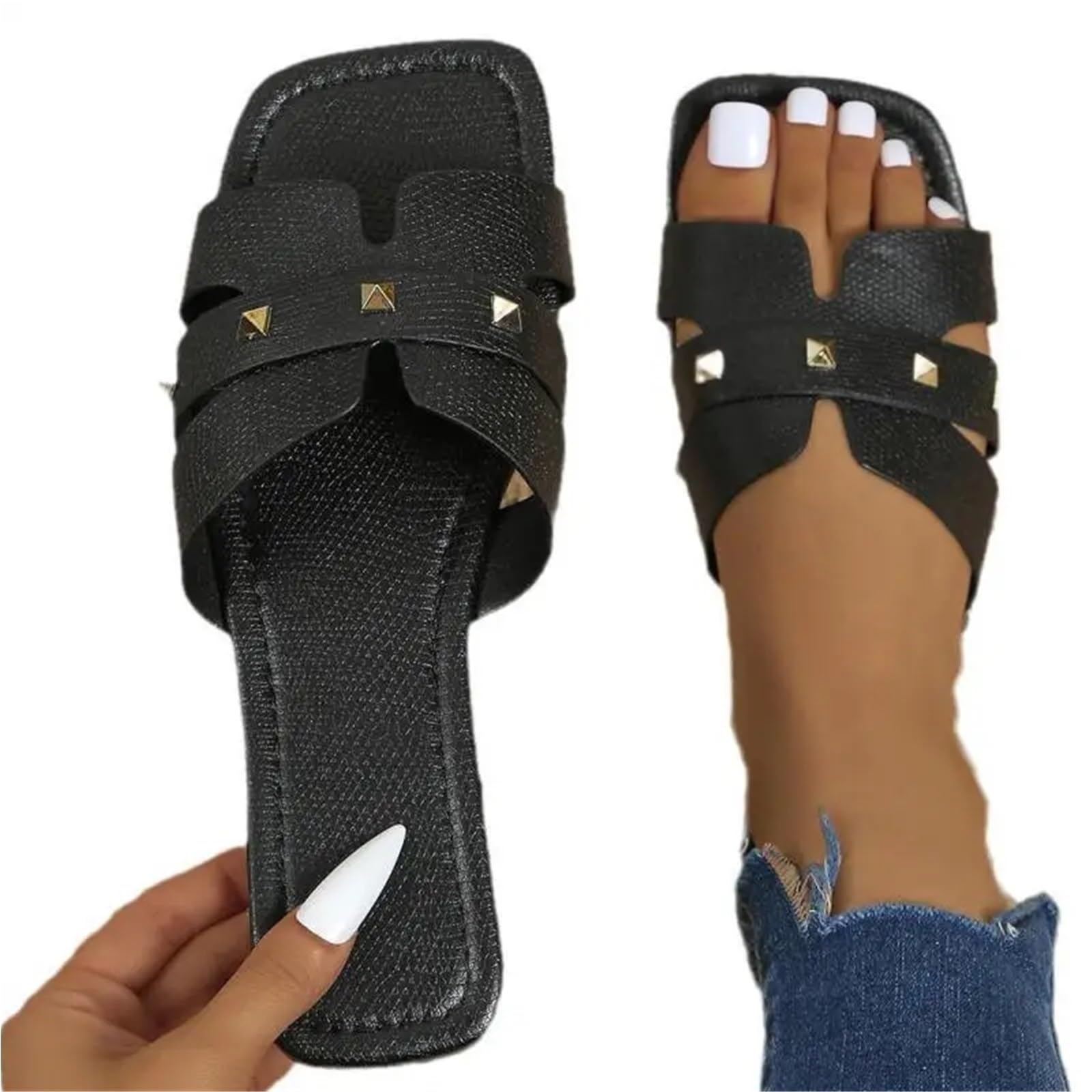 Ciabatte da Donna Ciabatte Antiscivolo da Donna, con Punta Aperta, da Esterno, da Donna per La Doccia(Beige,36)