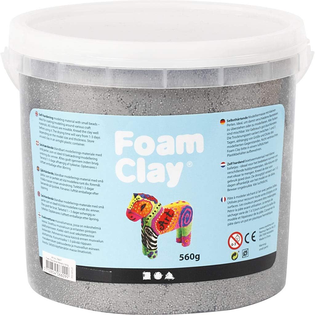 Foam Clay®, silver, metallic, 560g