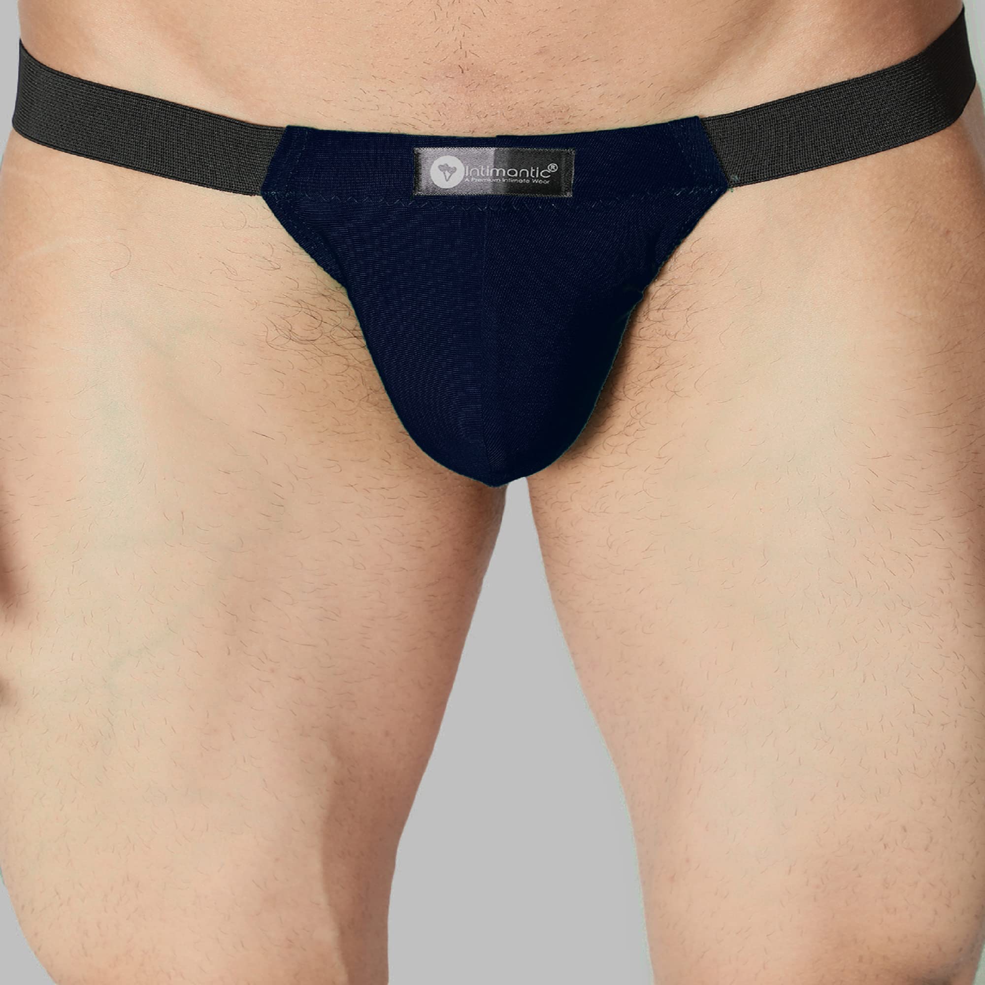 intimantic Men Solid Tanga Brief 95% Cotton 5% Spandex Navy Blue_M-picture-14