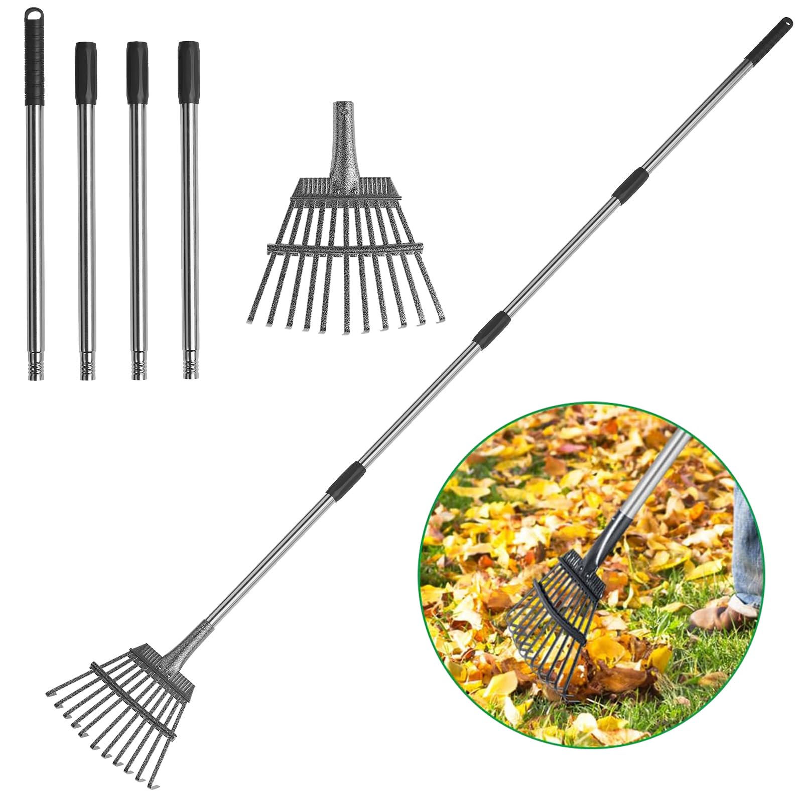 GreatBuddy Adjustable Leaf Rake