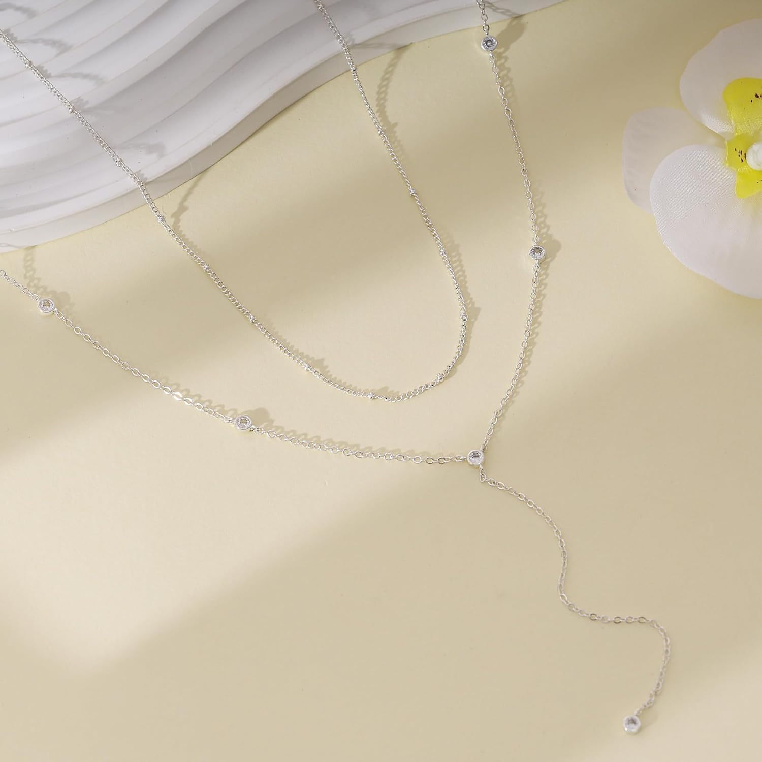 Gold Necklace for Women, Dainty Gold Long Necklaces 14k Gold Plated Prom Lariat Necklace Cute Choker Necklaces for Women Trendy Stuff Fashion Costume Gold Accessories Christmas Jewelry Gifts - Image 6