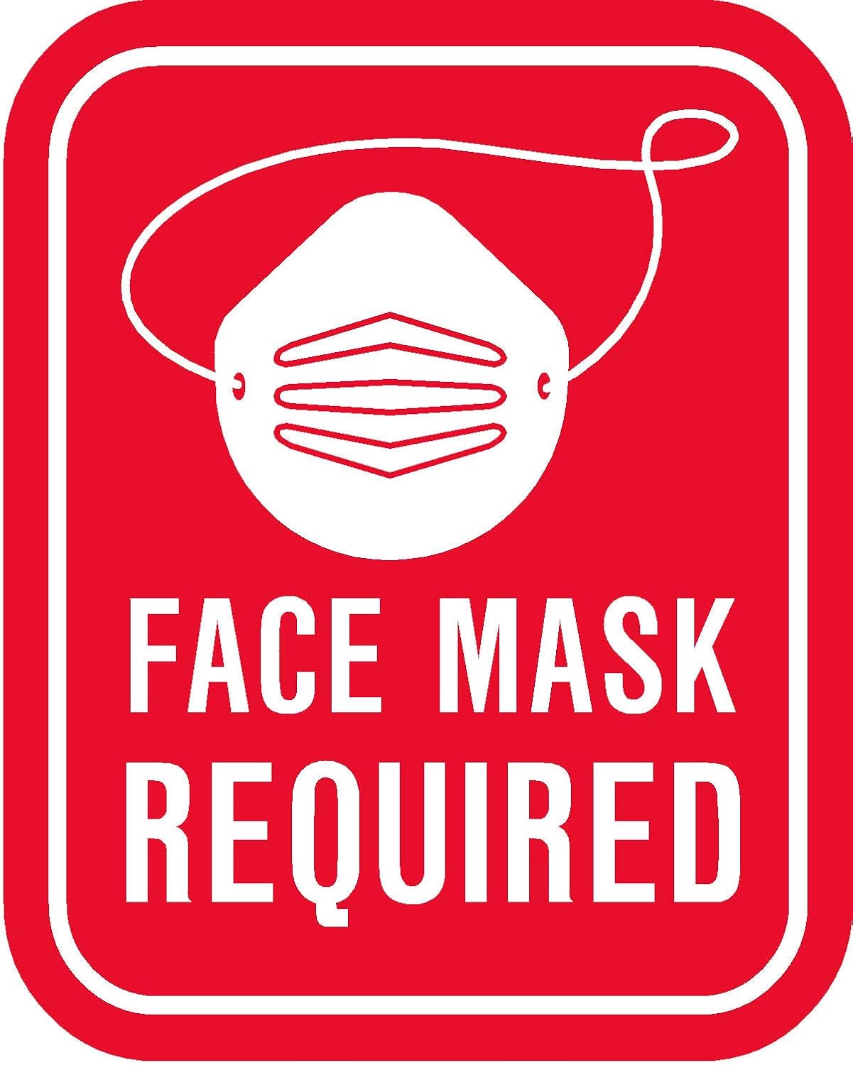 Face Mask Required Red, I Make Decals®, Hard Hat, Phone, Tool, Lunch, Box, Vinyl, Decal, Sticker (11 inch x 8.8)