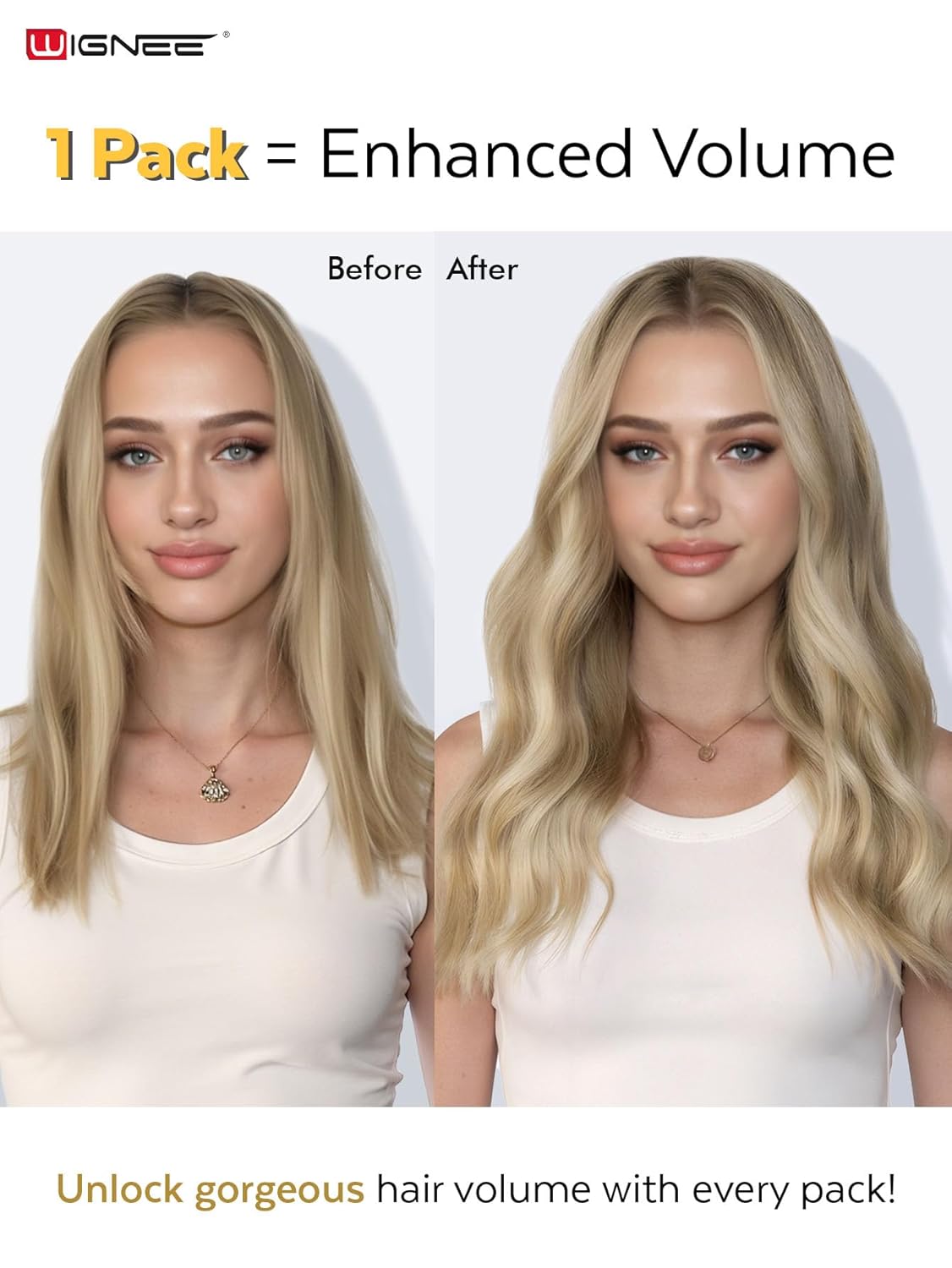 WIGNEE Double Hand Tied OVO Weft Hair Extensions Human Hair 100% Real Remy Hair Beaded Weft Hair Extensions Human Hair Glueless 18 Inch Dirty Blonde Wefts