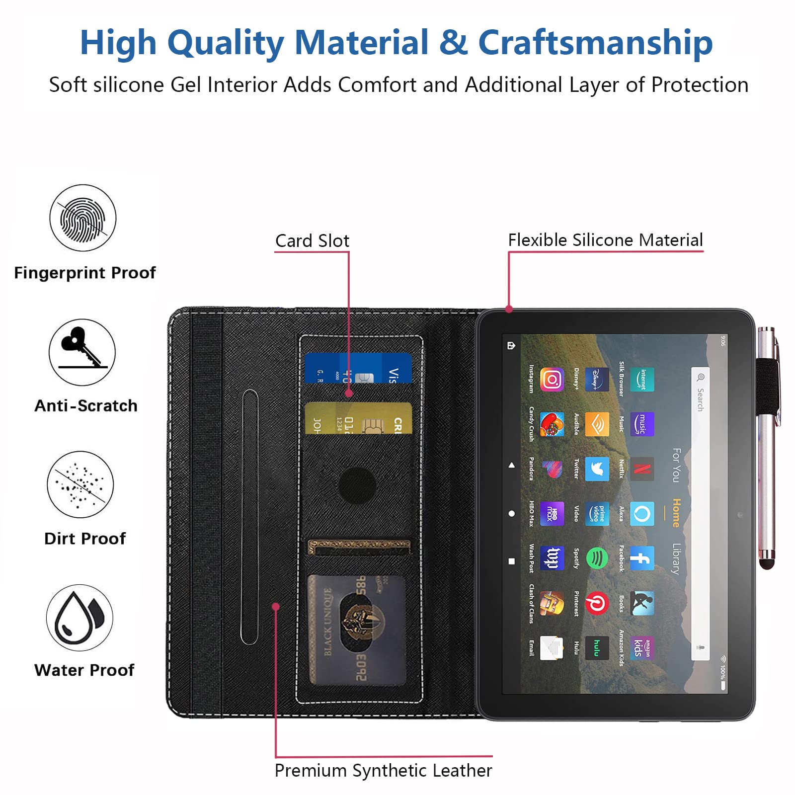 Amazon.co.jp: FQTBCEARI ケース Kindle Fire HD 8/Fire HD 8 Plus