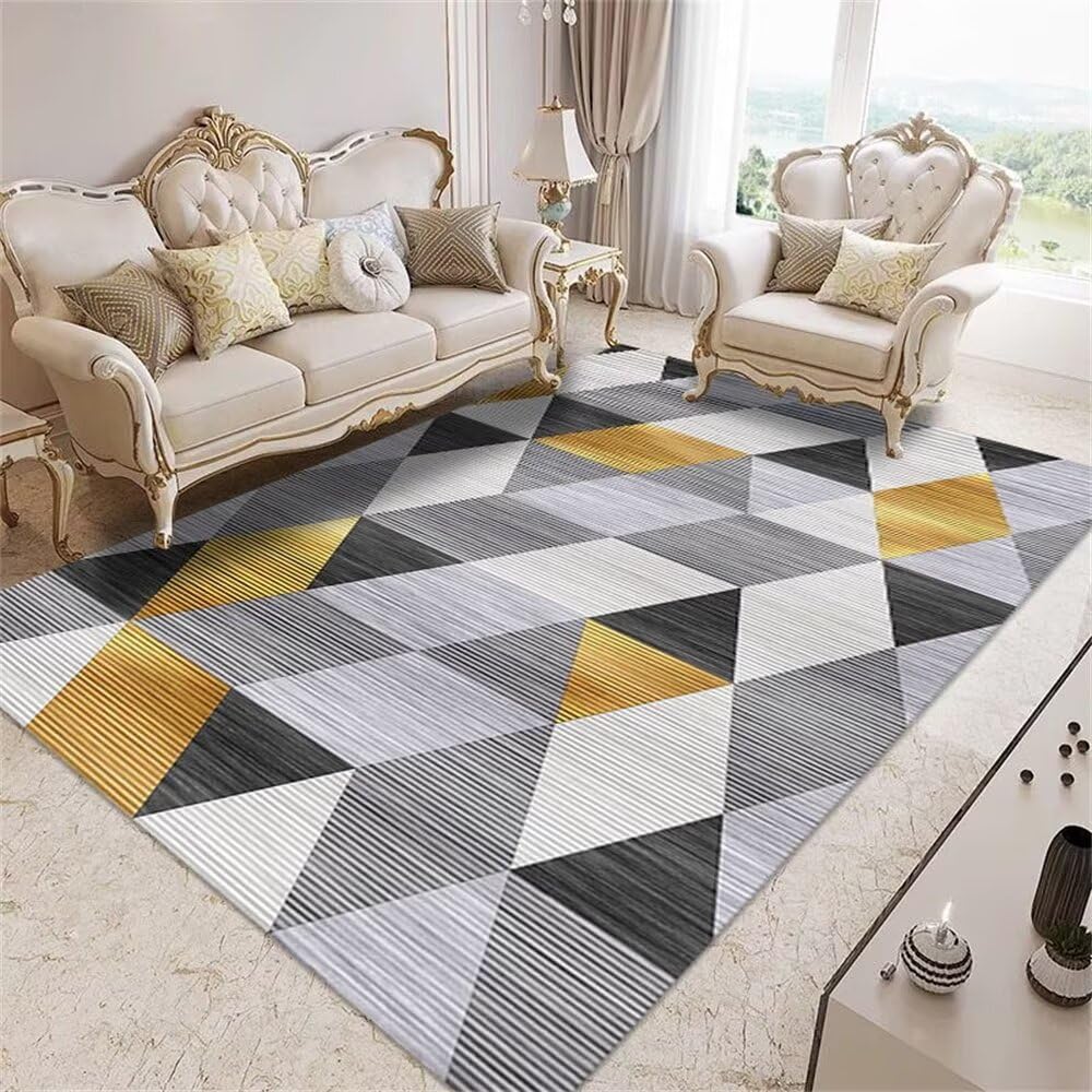 Tapis exterieur balcon et chambre ado fille gris jaune 100x200