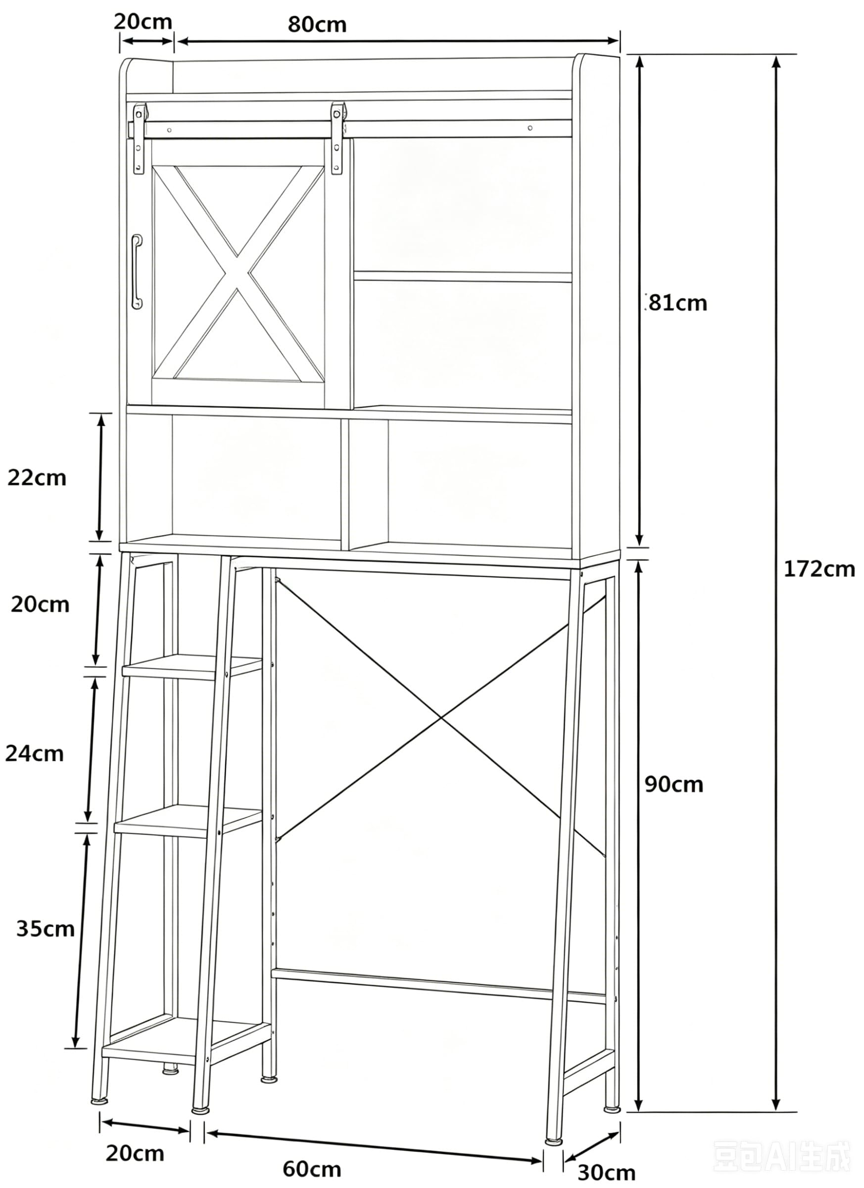 Toilettenregal,Waschmaschinenregal,Badezimmerregal WC-Regal | 6-Ebenen Badregal offenen Ablagen Multifunktionsregal Platzsparend für Bad, Waschküche und Balkon