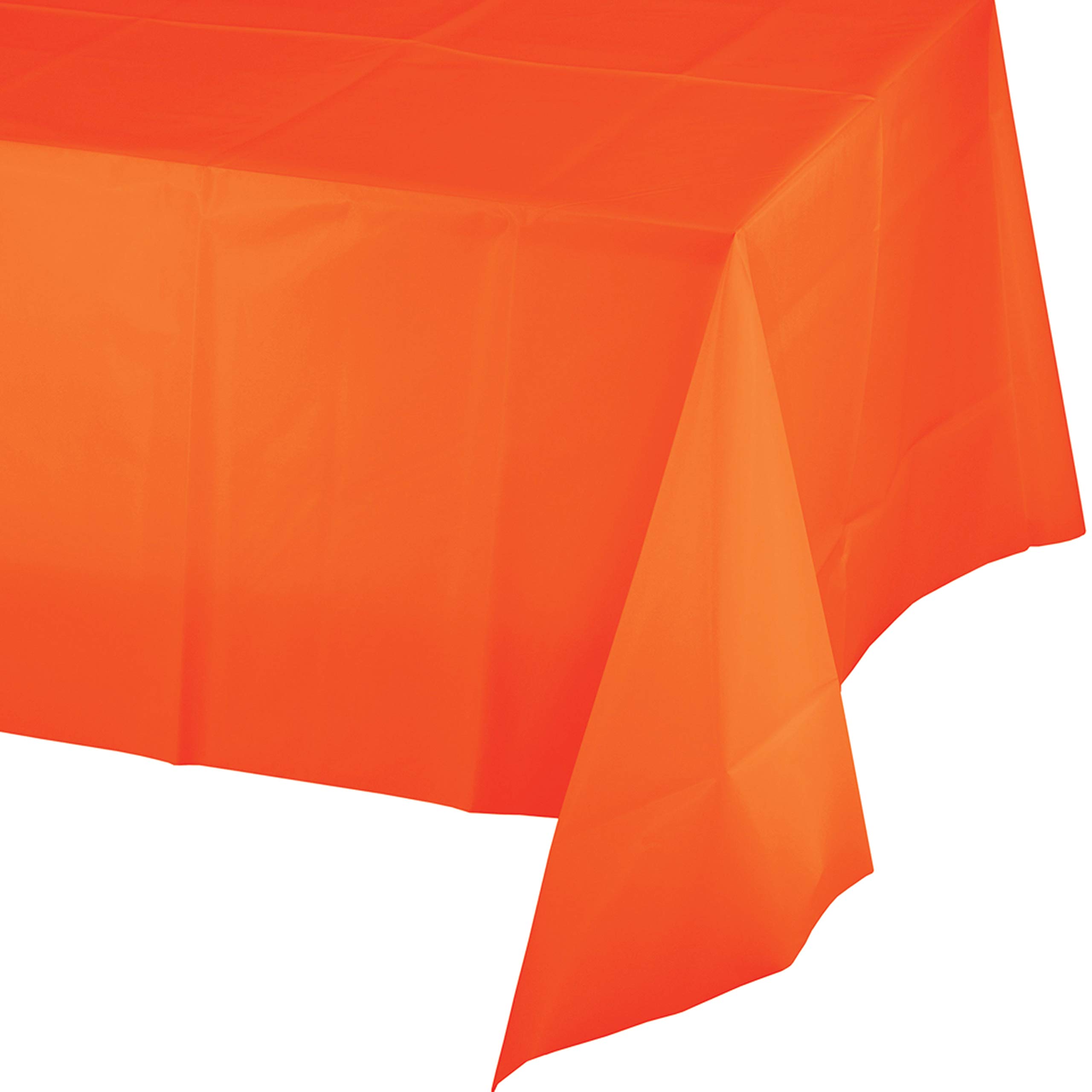 Creative Converting 54-inch W x 108-inch L Sunkissed Orange Plastic Tablecloths, 3 Count (DTC01192TC)