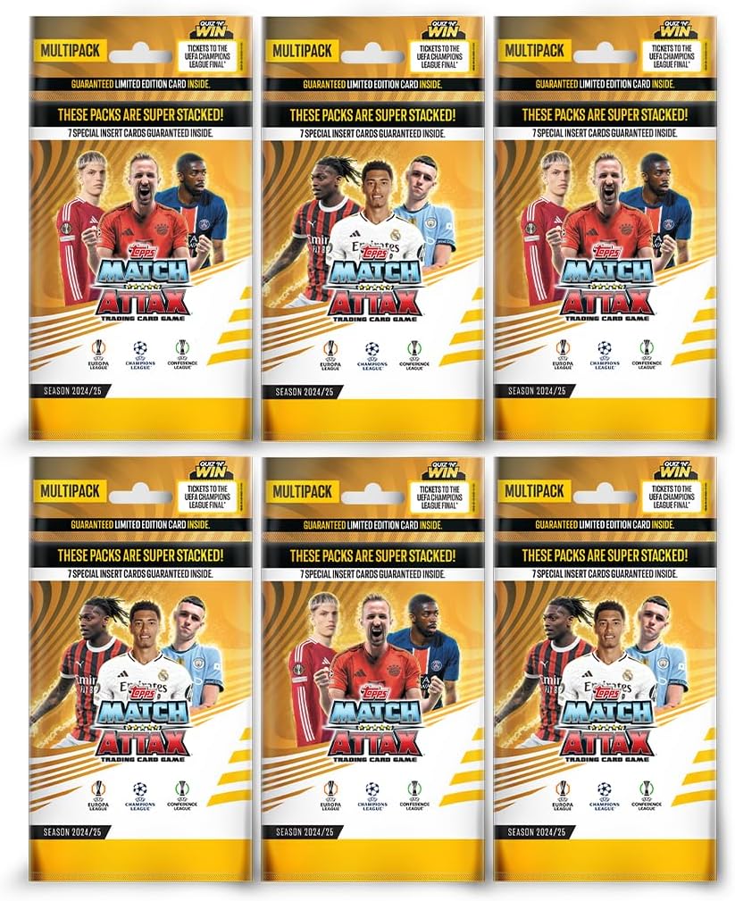 UEFA Champions League Match Attax 24/25 Trading and Collectible Card Game (Multipack of 6)