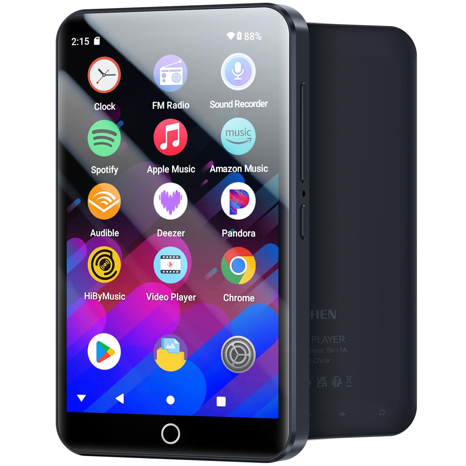 MECHEN 32GB MP3 Player Spotify mit WiFi Bluetooth, 4 Zoll Touchscreen, Android 13 MP4 Player, Audible Compatible, FM Radio, Amazon Music, Deezer, Pandora, Play Store (H10 Lite)