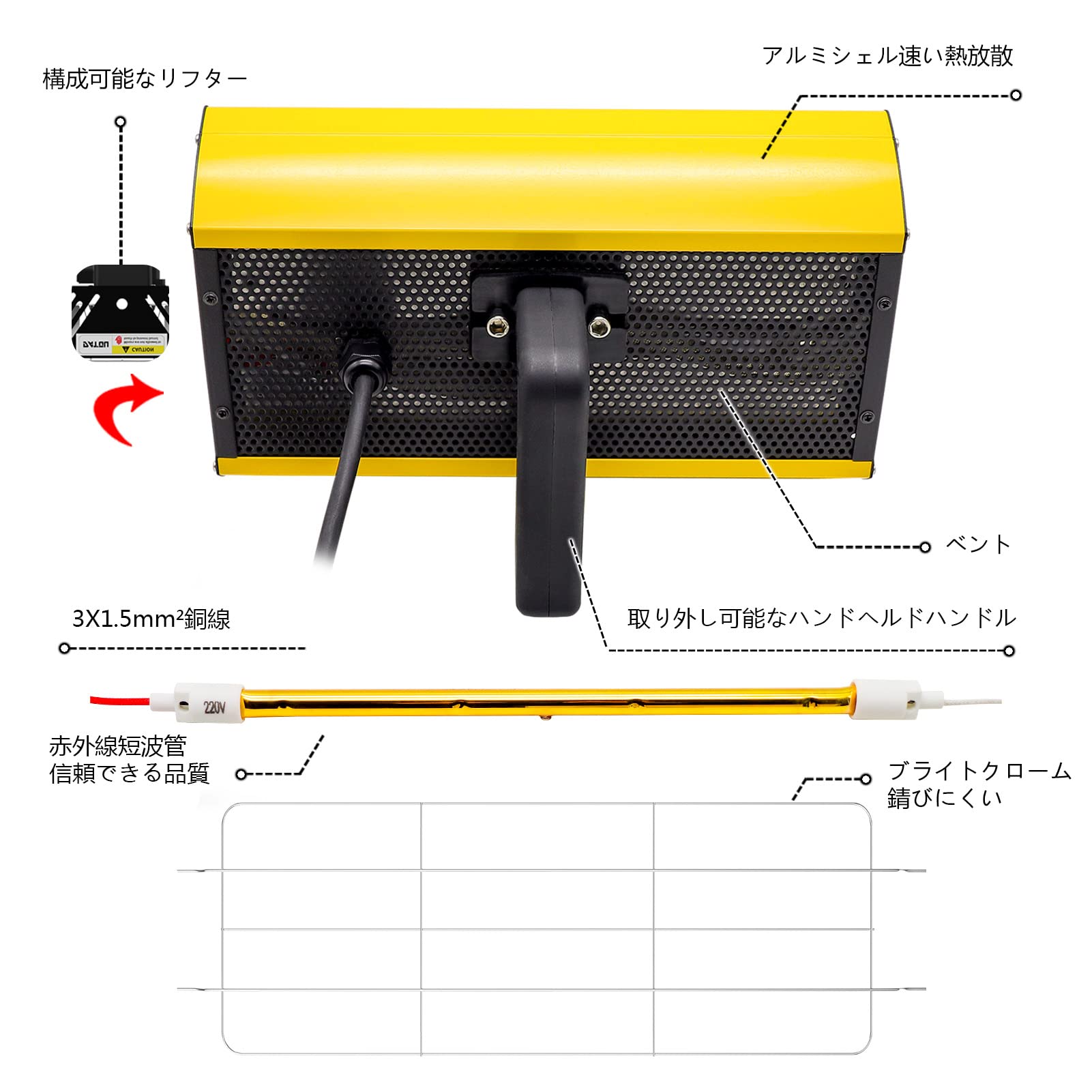 Amazon.co.jp: DATOUBOSS 2000W 100V 110v ペイントランプ フィルム 